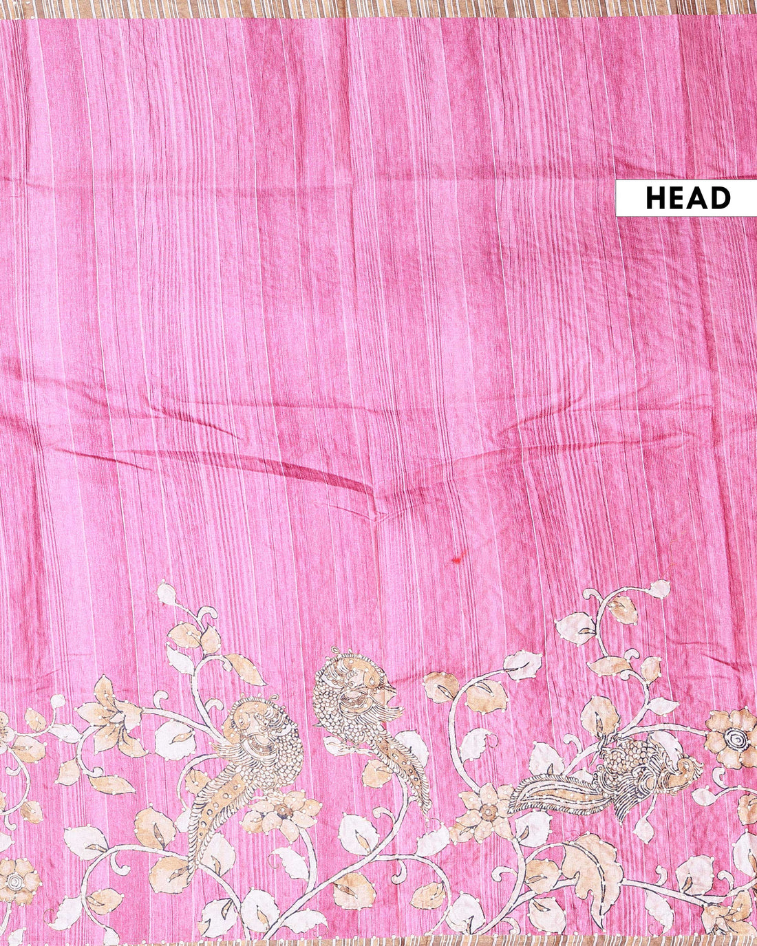 Elegant Semi Tussar Kalamkari Inspired Knot Work Saree with a Classic Self Border - Pink