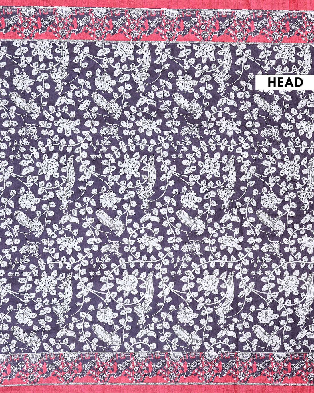 Elegant Semi Tussar Kalamkari Inspired Knot Work Saree with a Classic Self Border - Black