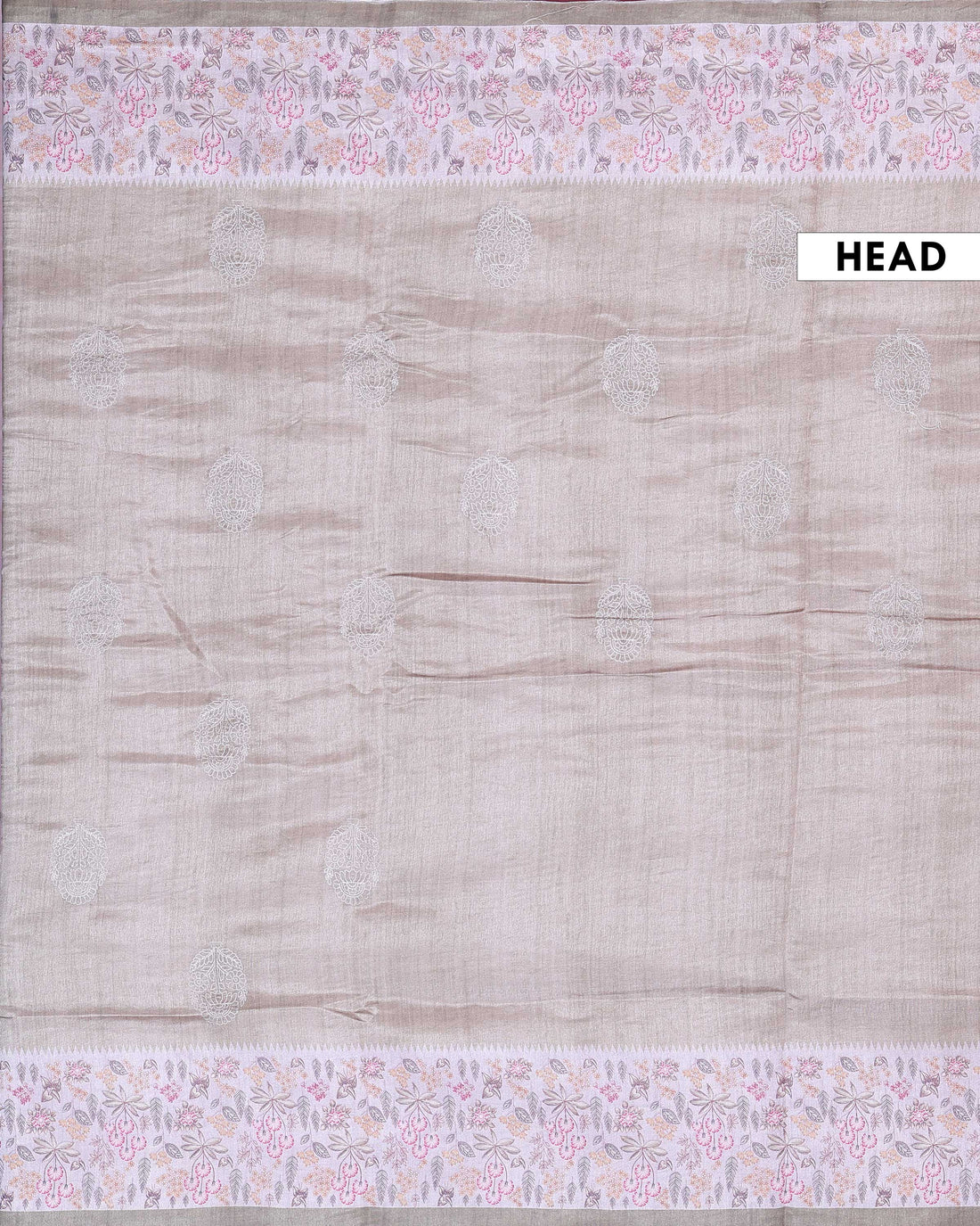 Elegant Semi Tussar Floral Embroided Saree with a Classic Self Floral Border - Pastel Green