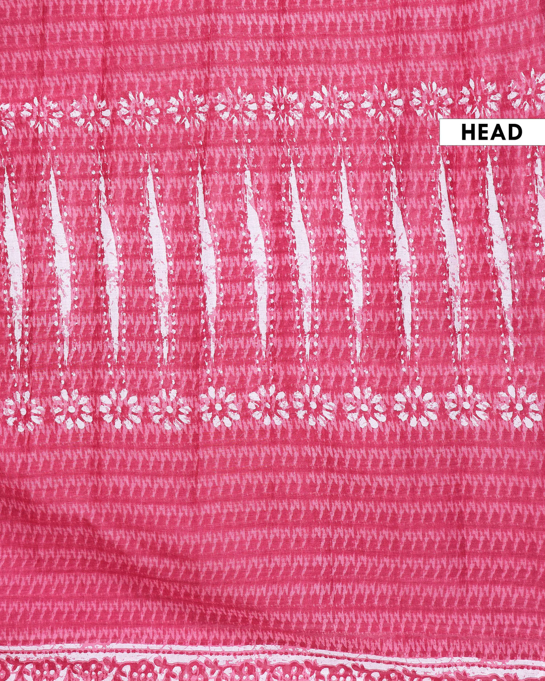 Hand Block Printed Mul Mul Cotton Saree with Floral and Contrast Border - Pink