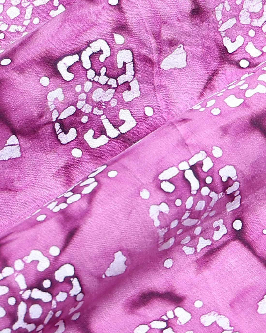 Traditional Square Motif Batik Printed Cotton 1 Meter Blouse Material for Women - Pink