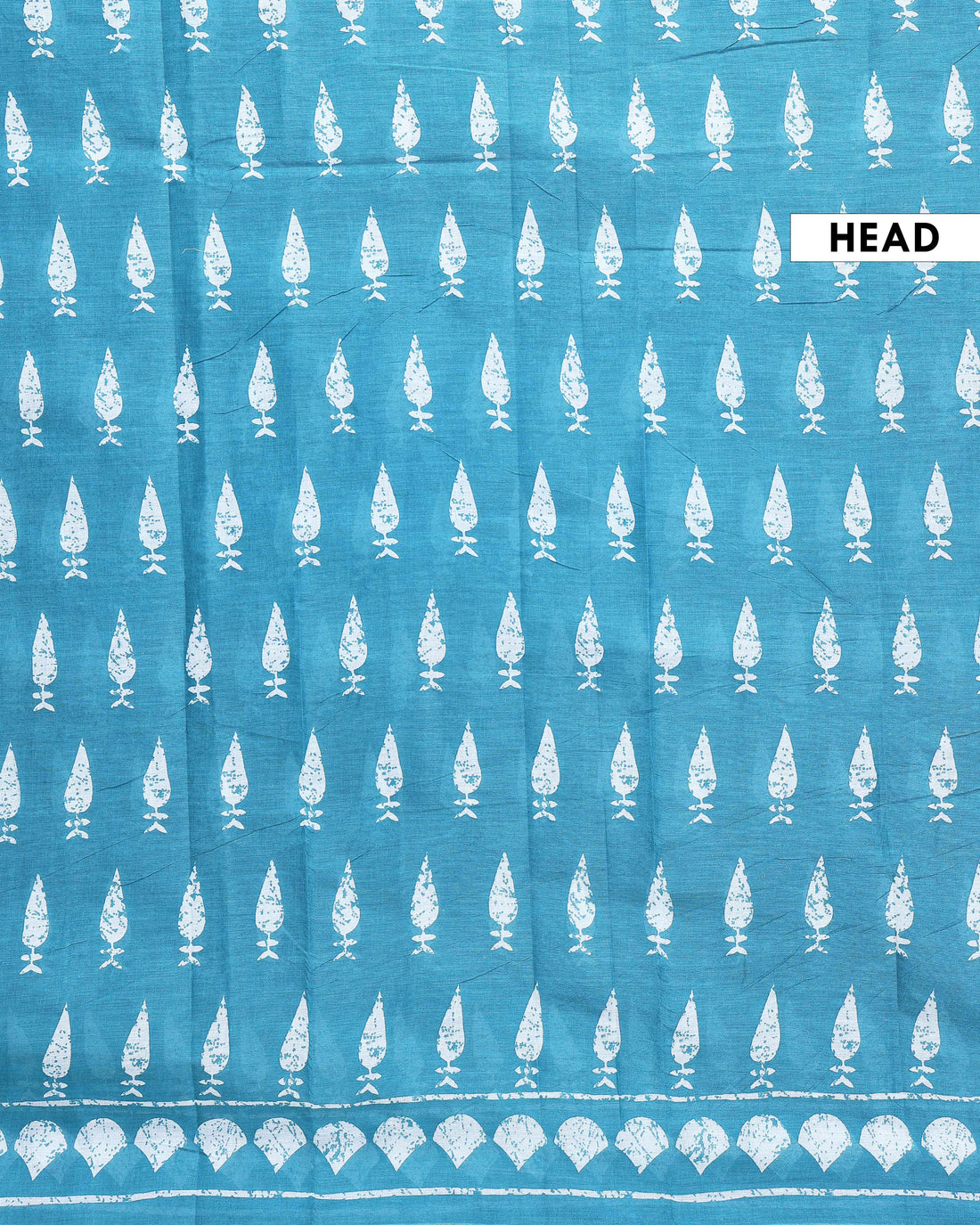 Hand-Block Printed Mul Mul Cotton Saree with Traditional Motifs - Blue