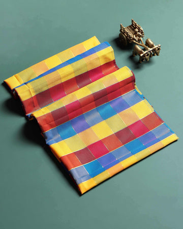 Women's Elegant Checked 1 Meter Blouse Material with Soft Finish - Multi