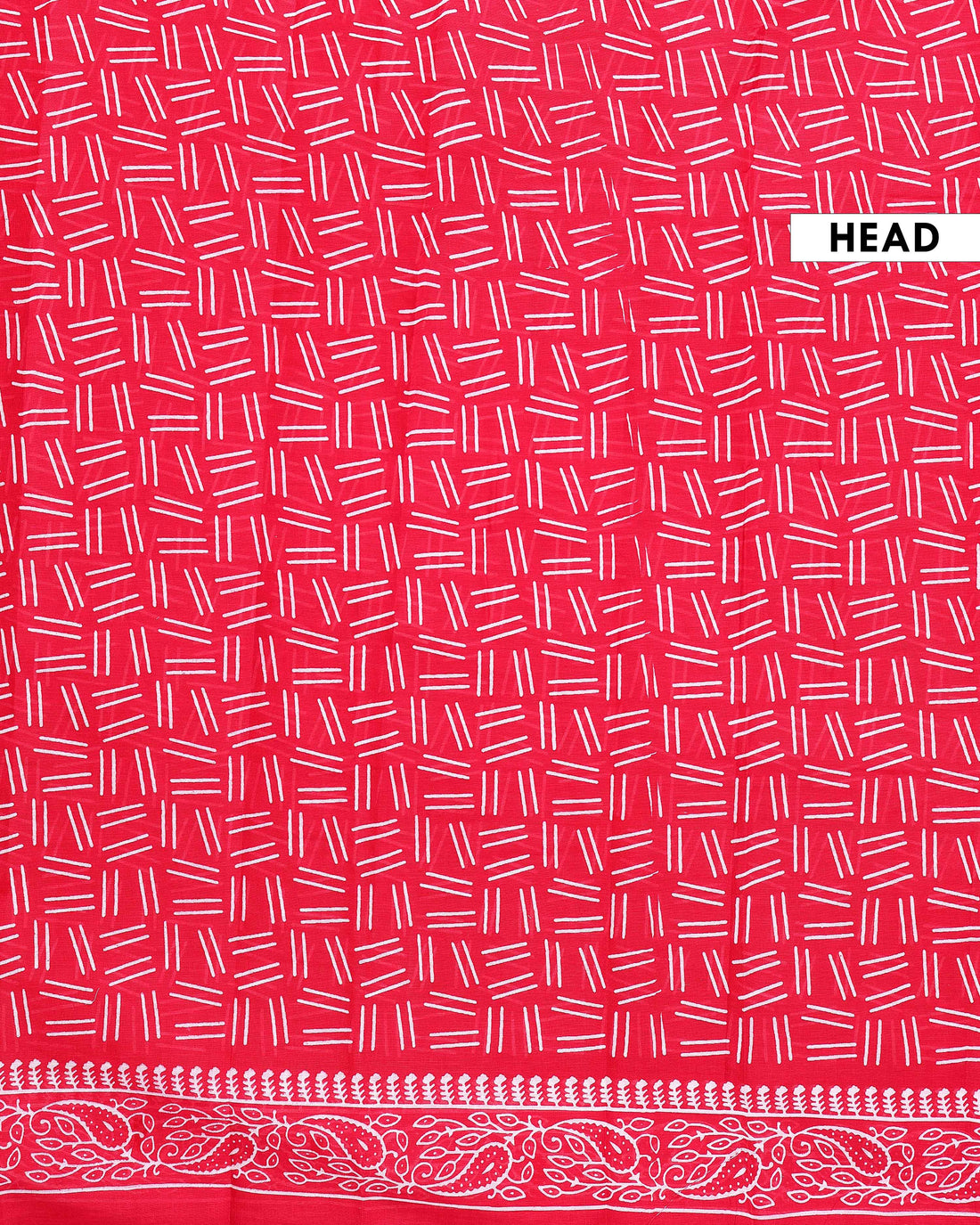 Traditional Mul Mul Cotton Saree with Hand Block Printed Motifs and Paisley Border - Red