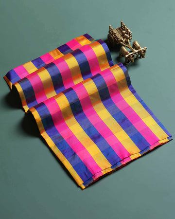 Women's Elegant Checked 1 Meter Blouse Material with Soft Finish - Multi