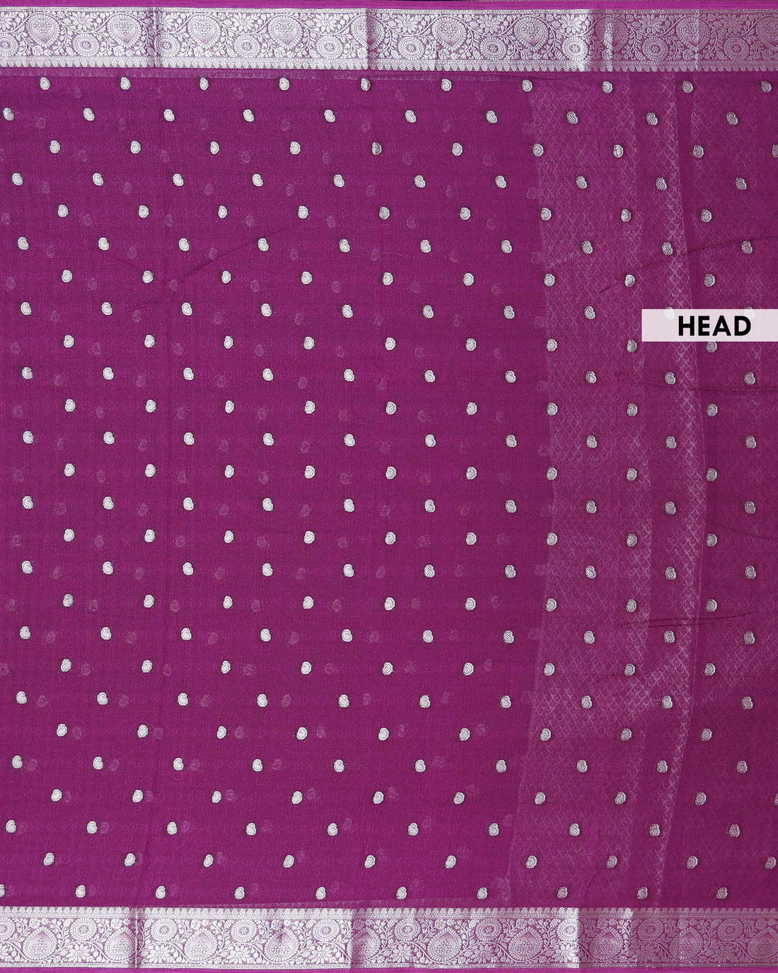 Elegant Banarasi Semi Silk Saree with Delicate Buti Motifs and Richly Woven Traditional Zari Border - Purple