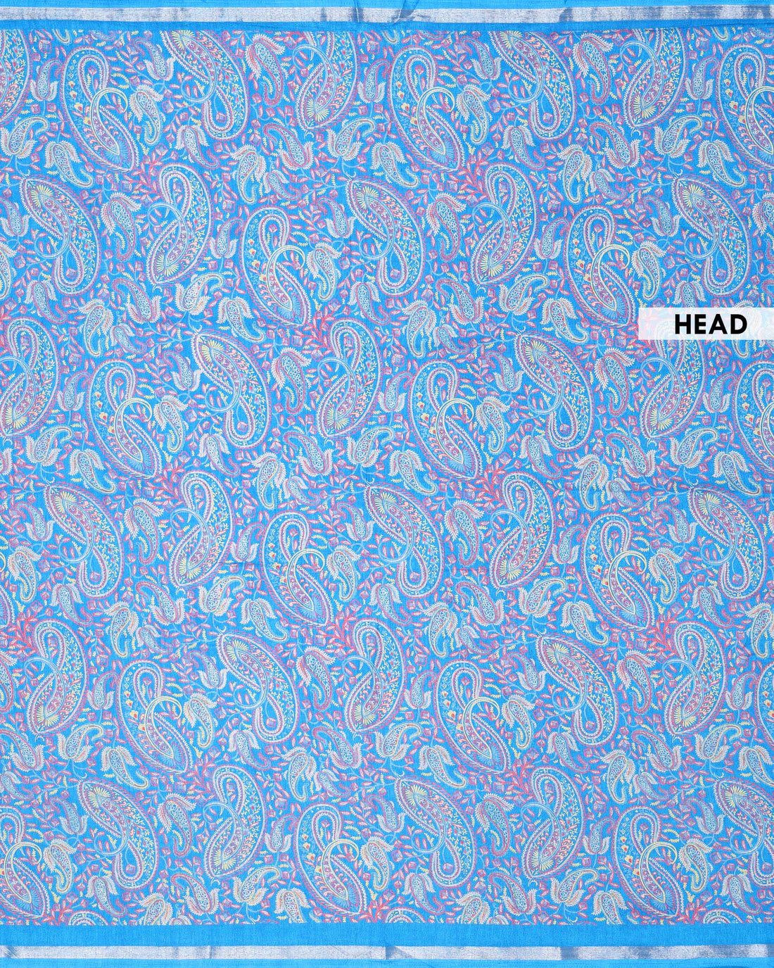 Elegant Paisley Floral Jacquard Art Silk Saree with Woven Border and All-Over Intricate Motif Design - Blue