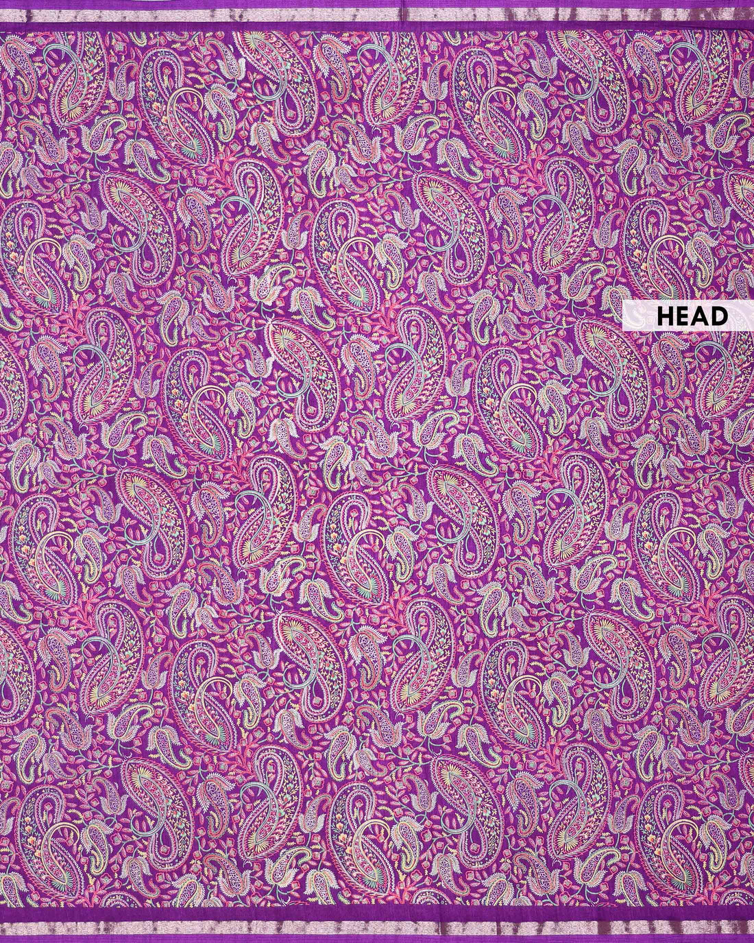 Elegant Paisley Floral Jacquard Art Silk Saree with Woven Border and All-Over Intricate Motif Design - Purple