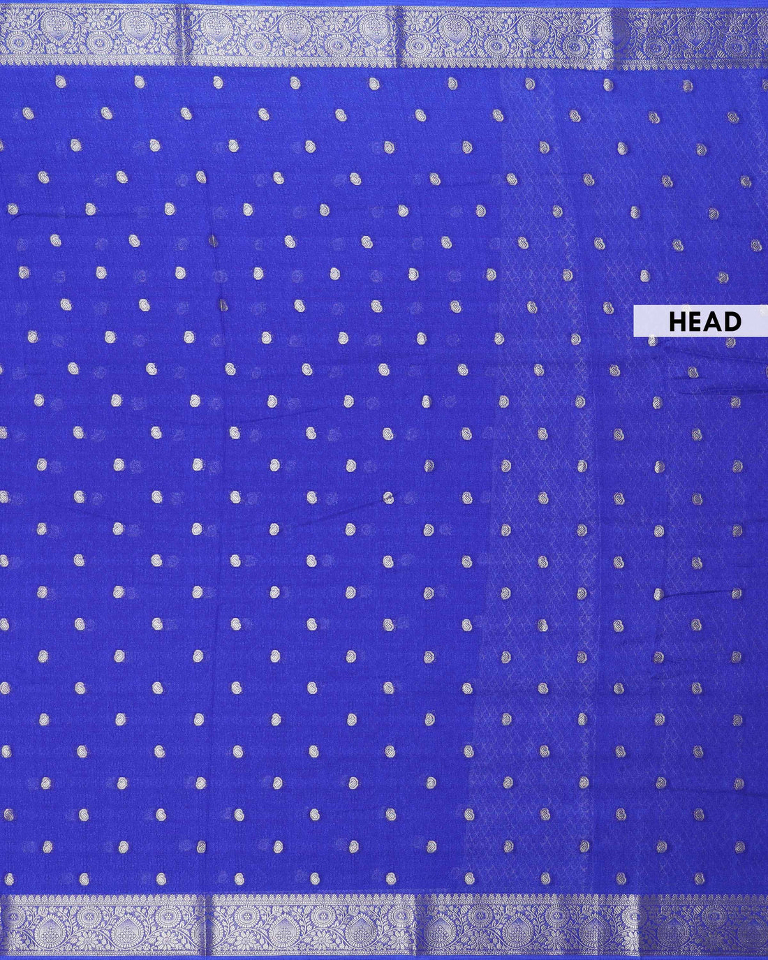 Elegant Banarasi Semi Silk Saree with Delicate Buti Motifs and Richly Woven Traditional Zari Border - Blue