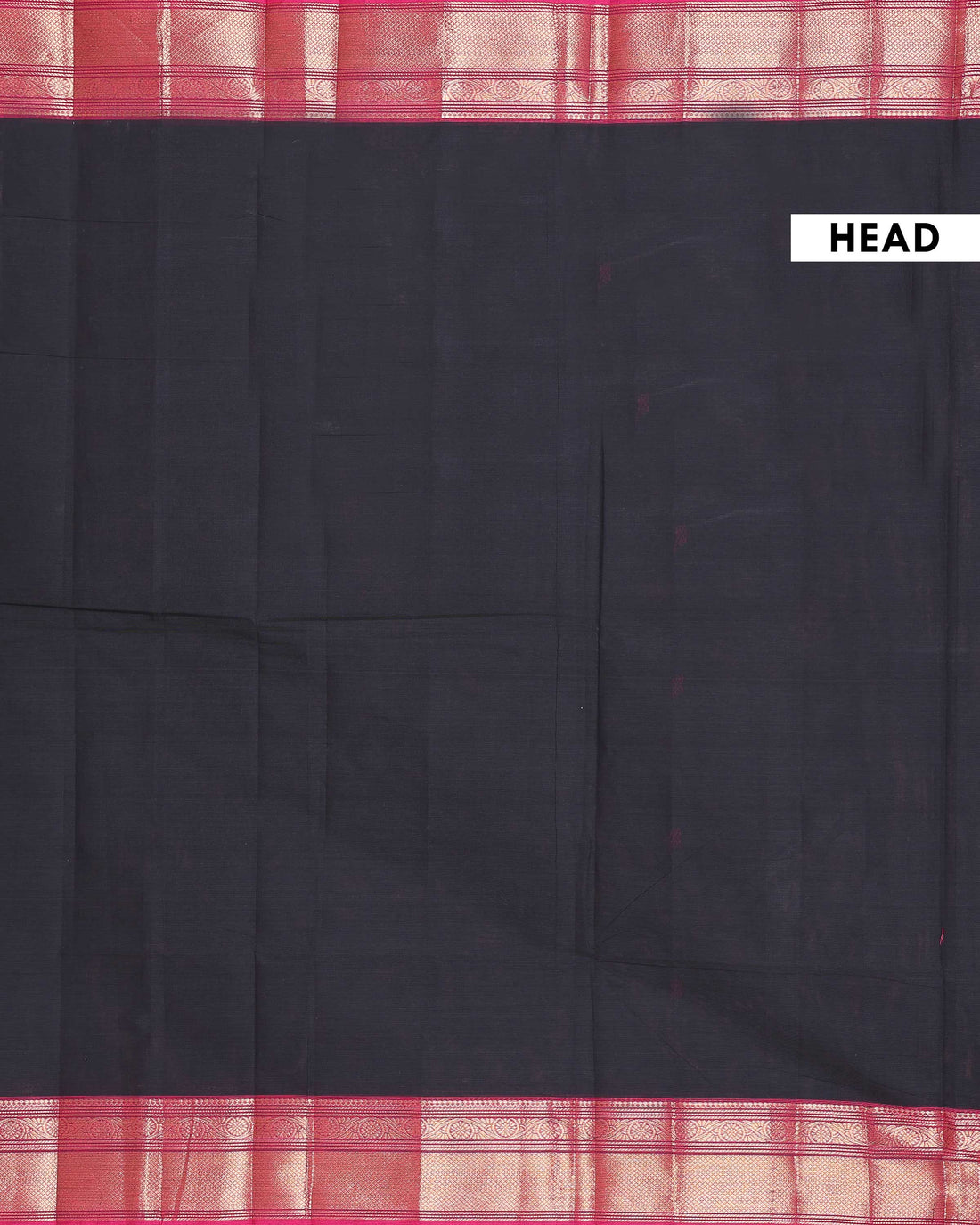 Traditional Handloom Chettinad Cotton Saree with  Zari Woven Border and Classic Solid Weave - Black