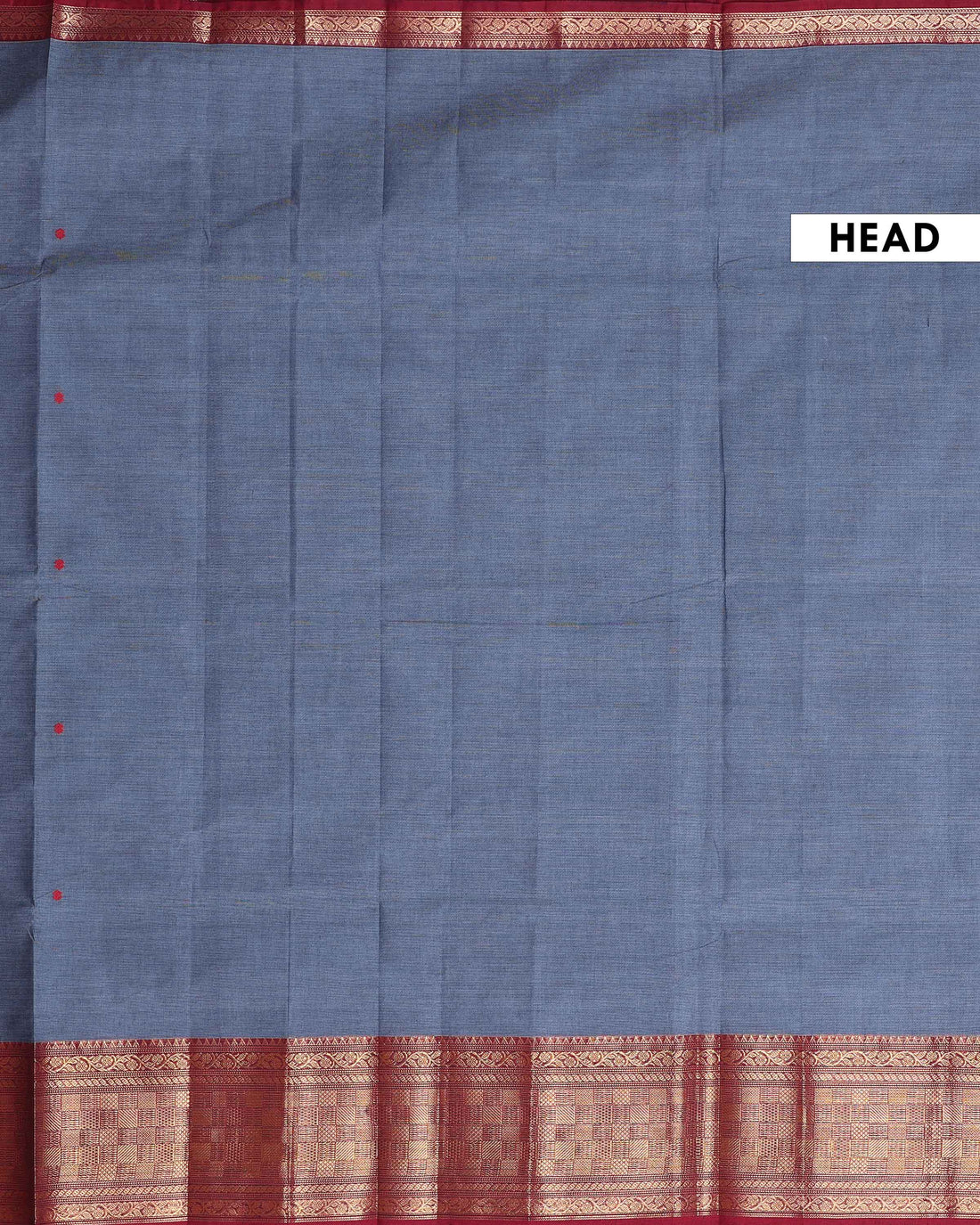 Traditional Handwoven Chettinad Cotton Saree with All Over Checks Ornate Zari Border Detailing - Grey