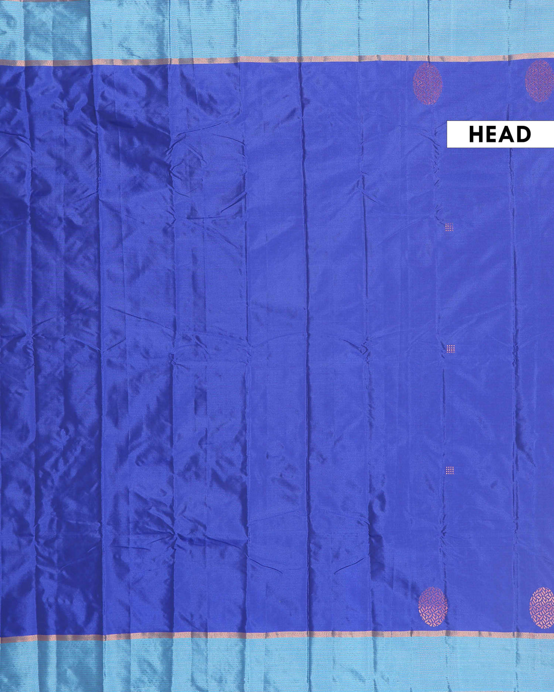 Traditional Soft Silk Saree with Woven Butta and Contrast Zari Border - Blue