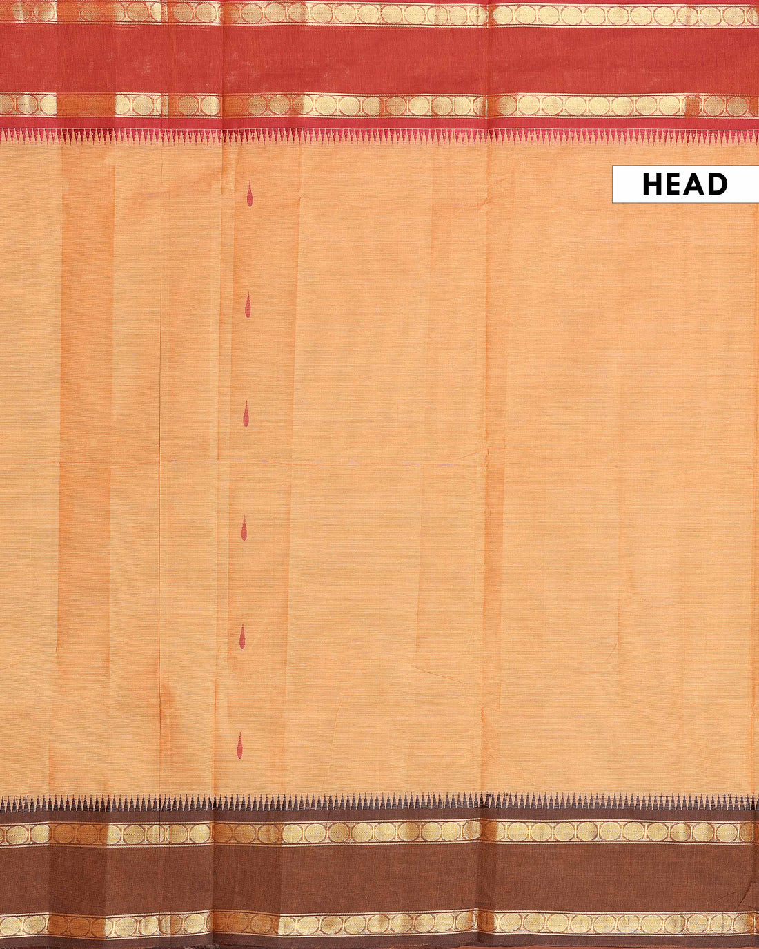 Traditional Chettinad Cotton Saree with Intricate Zari Woven Border and Subtle Butta Motifs - Brown