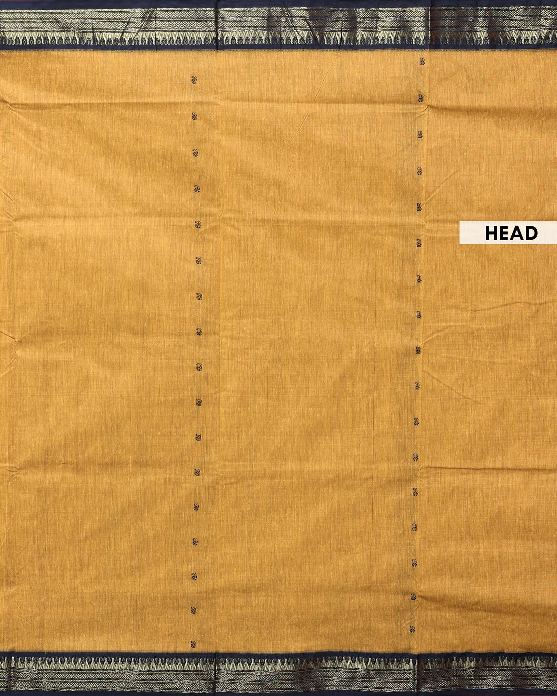 Elegant Kalyani Cotton Saree with All-Over Butta Motifs and Traditional Woven Zari Border - Yellow