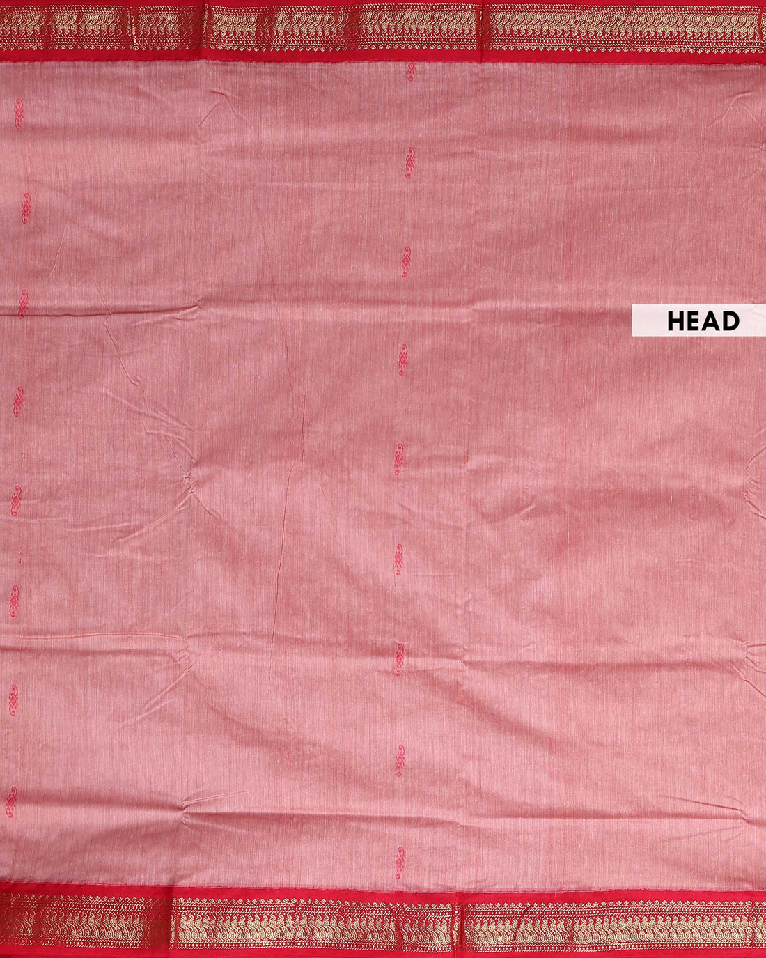 Traditional Kalyani Cotton Saree with Intricate Zari Border and Delicate Butta Motifs - Light Peach