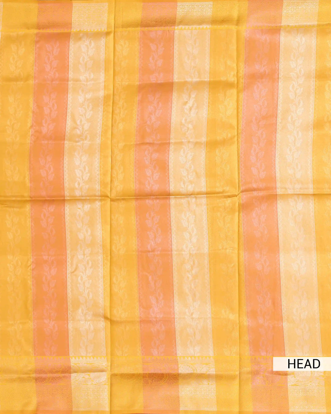 Litchi Silk Saree for Women with Woven Stripes Floral Motifs and Floral Woven Border - Multi
