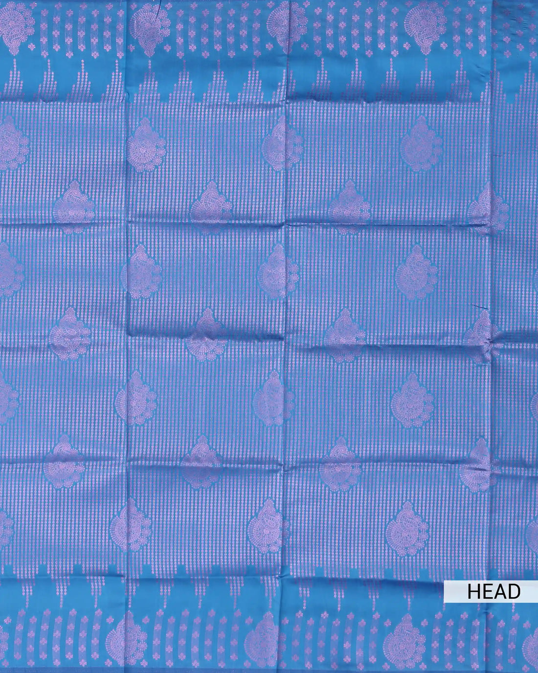 Litchi Silk Saree for Women with Intricate Floral Jacquard Border Traditional Paisley Motifs and Elegant Tassel Pallu - Blue