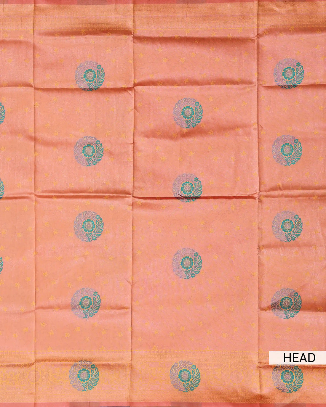 Litchi Silk Saree for Women with Intricate Floral Motifs Elaborate Floral Woven Border and Traditional Tasselled Pallu - Orange