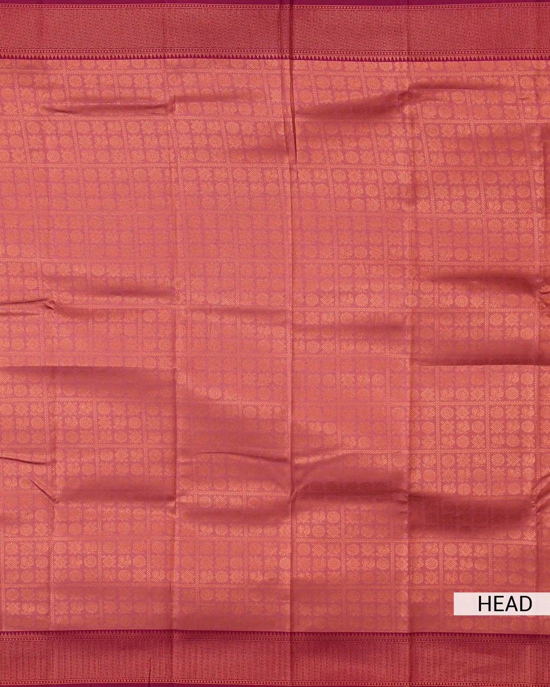 Litchi Silk Saree for Women with Checked Pattern Intricate Peacock Motifs and Traditional Woven Zari Border - Pink