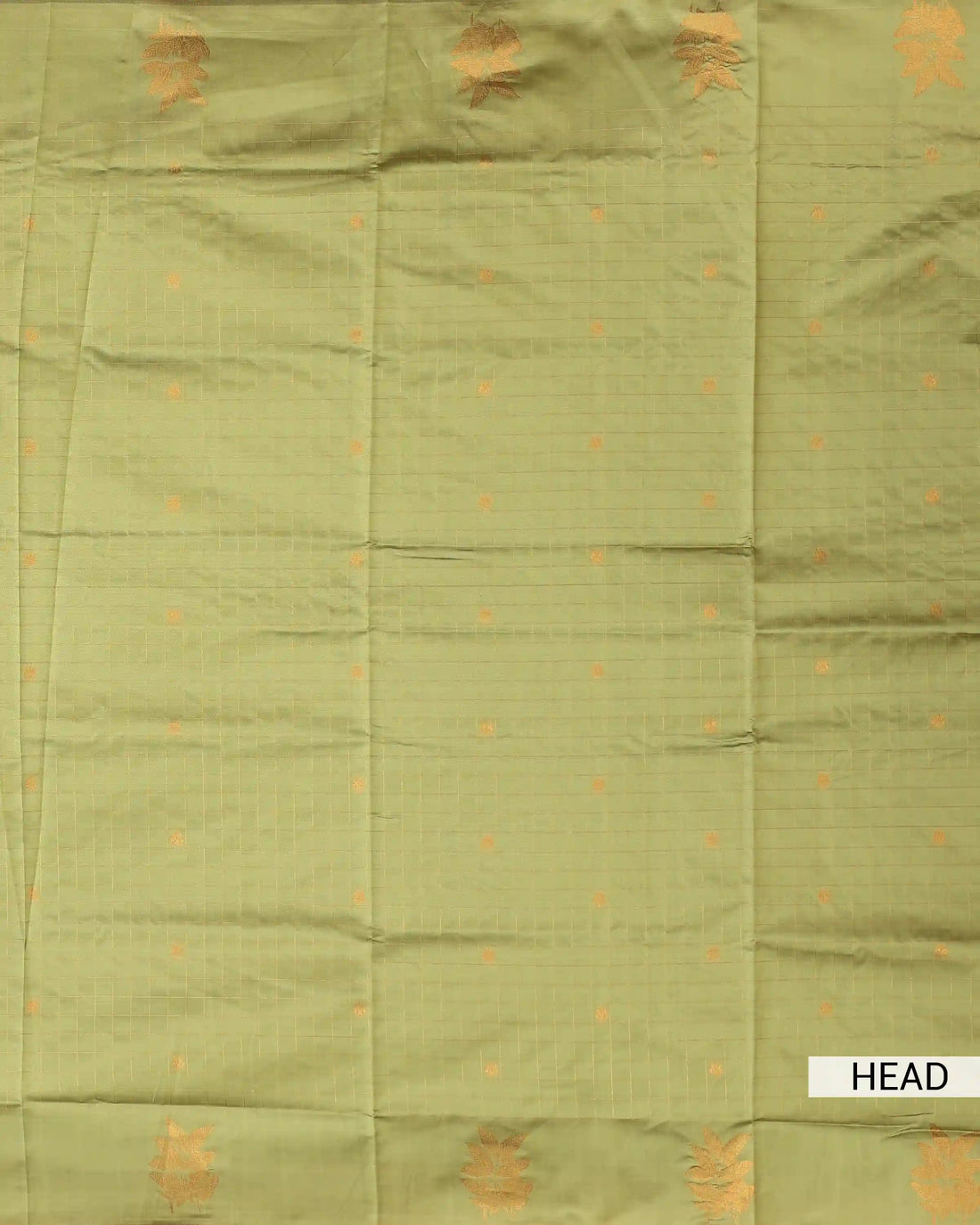 Litchi Silk Saree for Women with Checked Floral Body Pattern Intricate Floral Zari Border and Traditional Tassel Detailing – Green