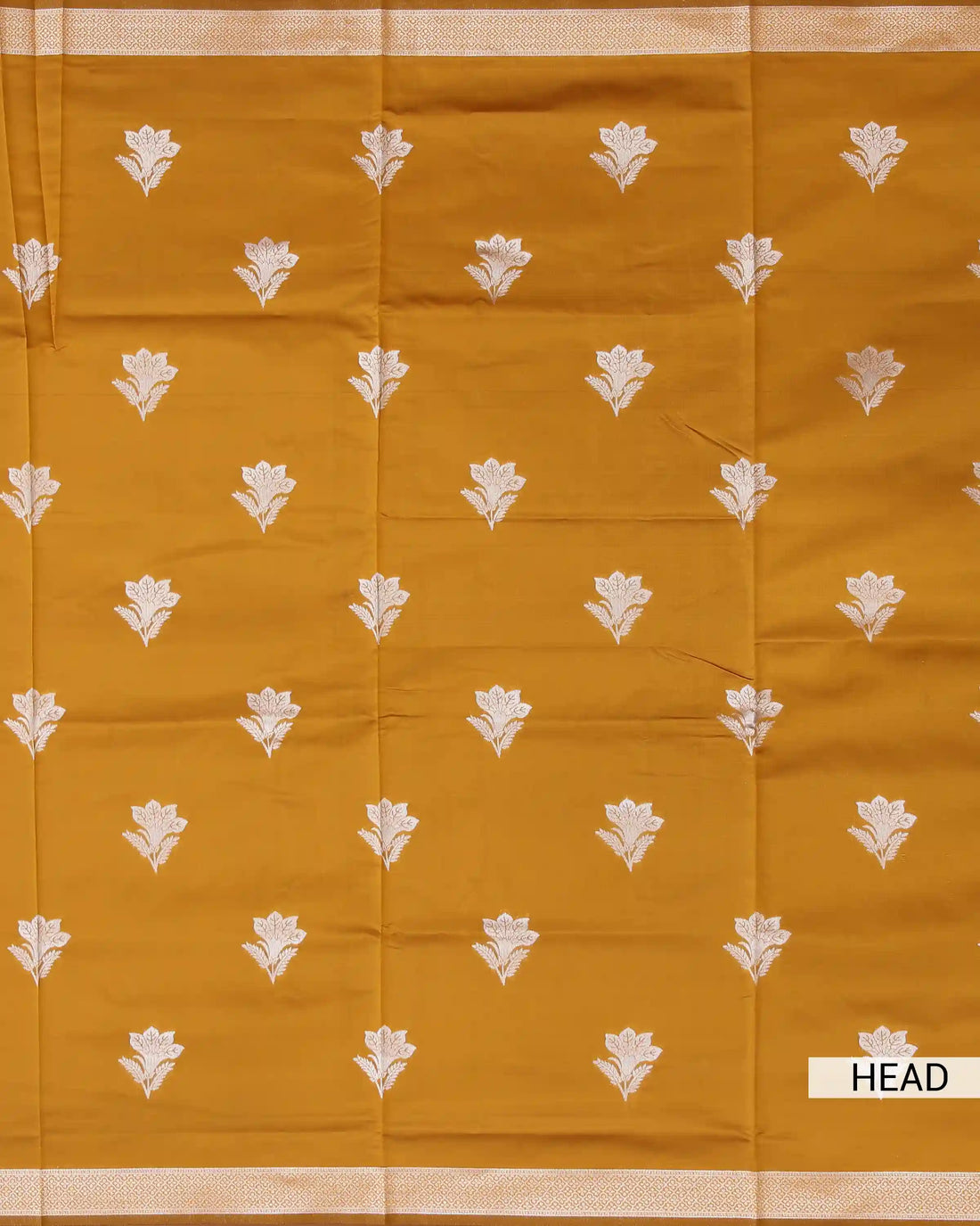 Litchi Silk Saree for Women with Woven Floral Motifs Zari Border and Traditional Tassel Detailing - Mustard Yellow