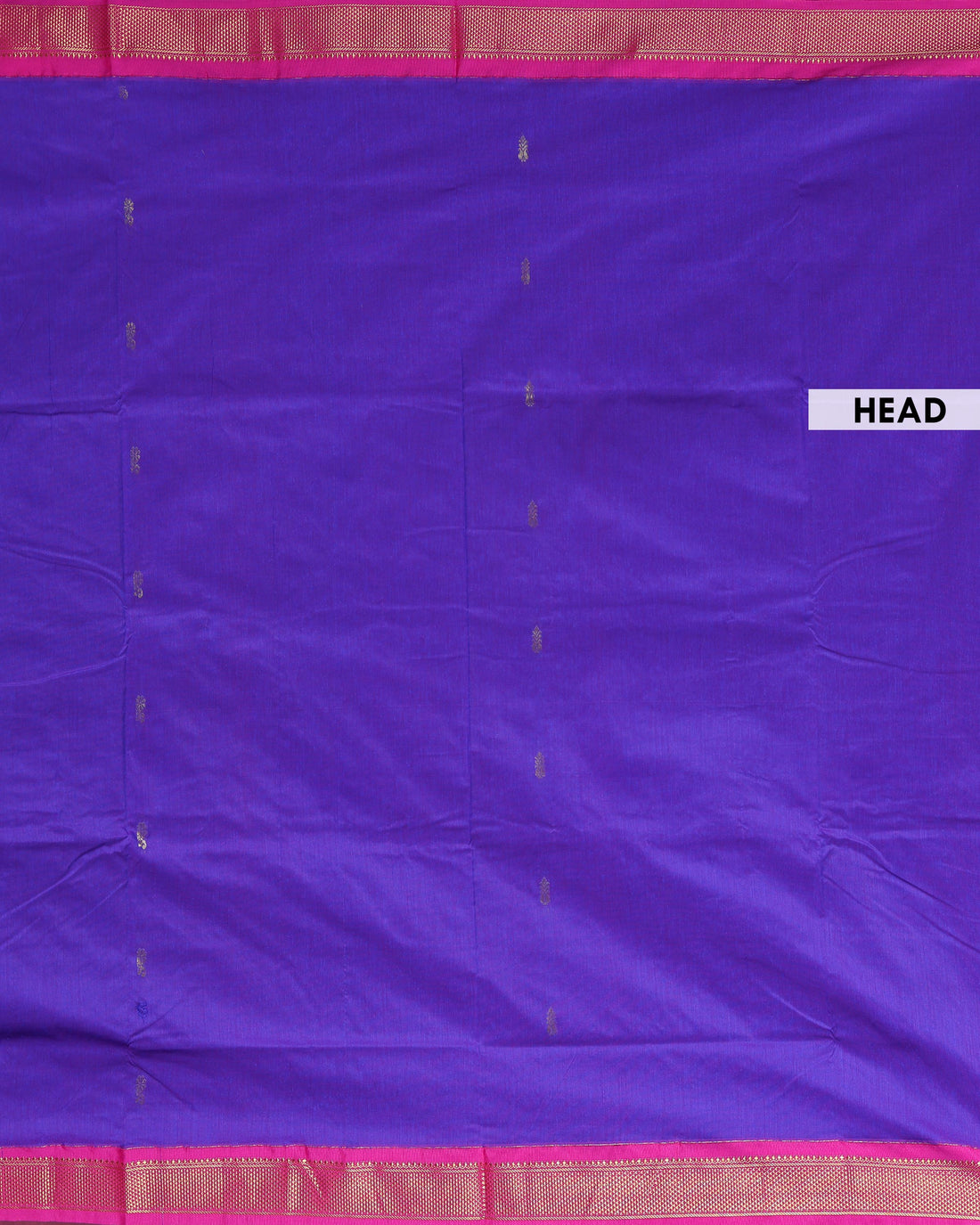 Handloom Kalyani Cotton Saree with Intricate Zari Border and Traditional Woven Motifs - Purple