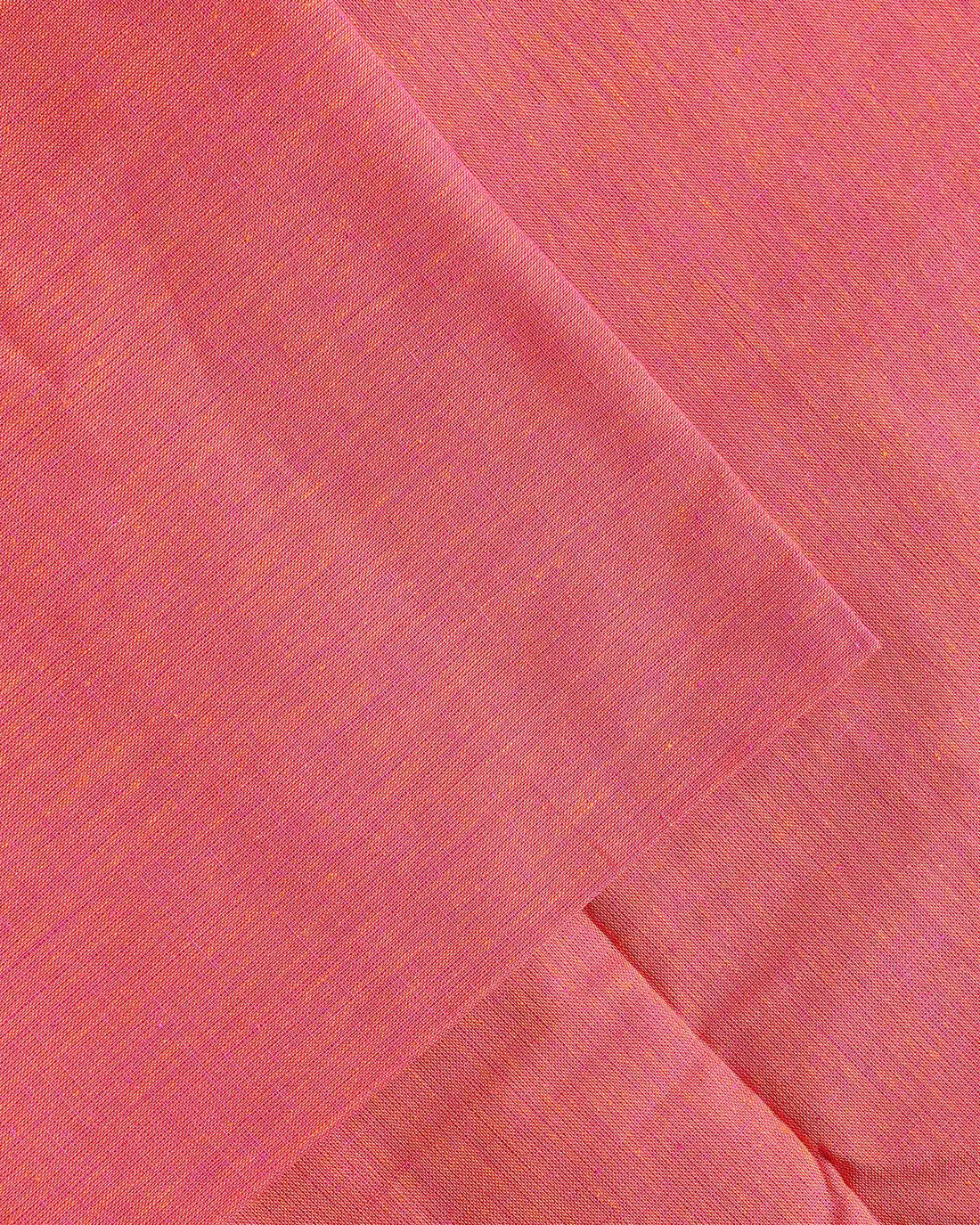 Women's Elegant Mangalagiri Cotton Salwar Material - Top 2.5m, Pant 2m, Dupatta 2.25m with Temple Border - Pink