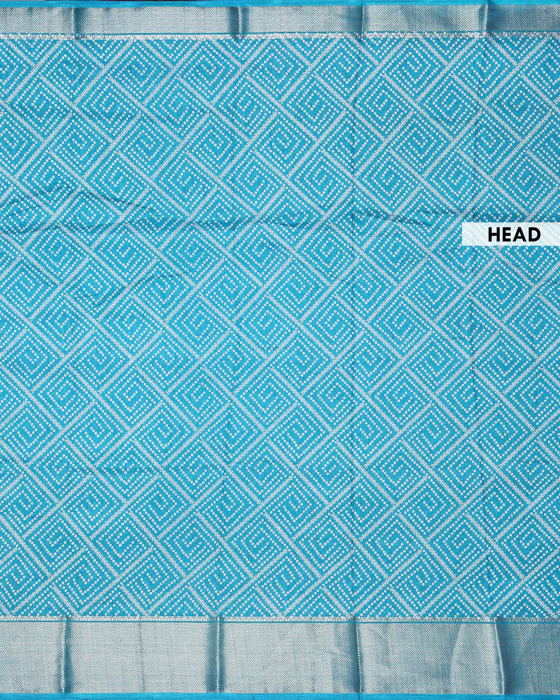 Elegant Dola Silk Saree with All-Over Diamond Bandhani Inspired Motifs and Elegant Woven Border  - Sky Blue