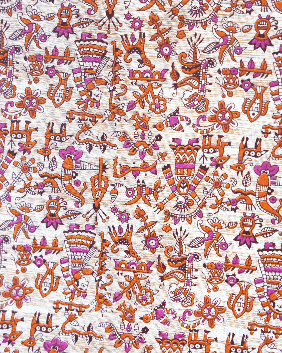 Traditional Khadi Cotton Saree with Contrast Printed Blouse and Tassel Accents - Pink