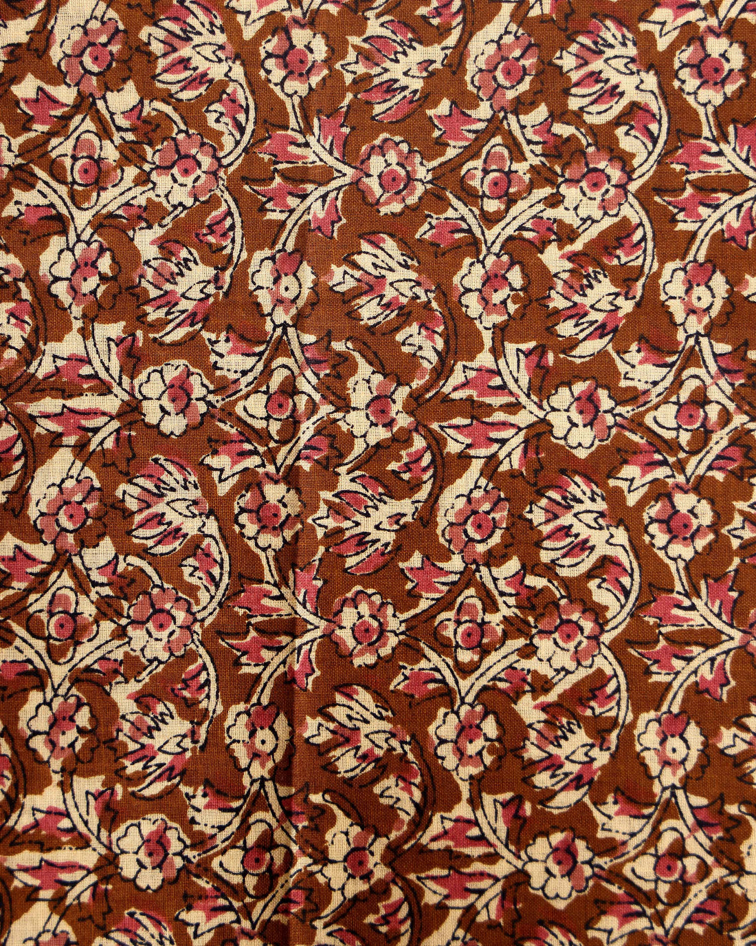 Handloom Khadi Cotton Saree with Contrast Printed Blouse and Tassel Accents - Light Sandal