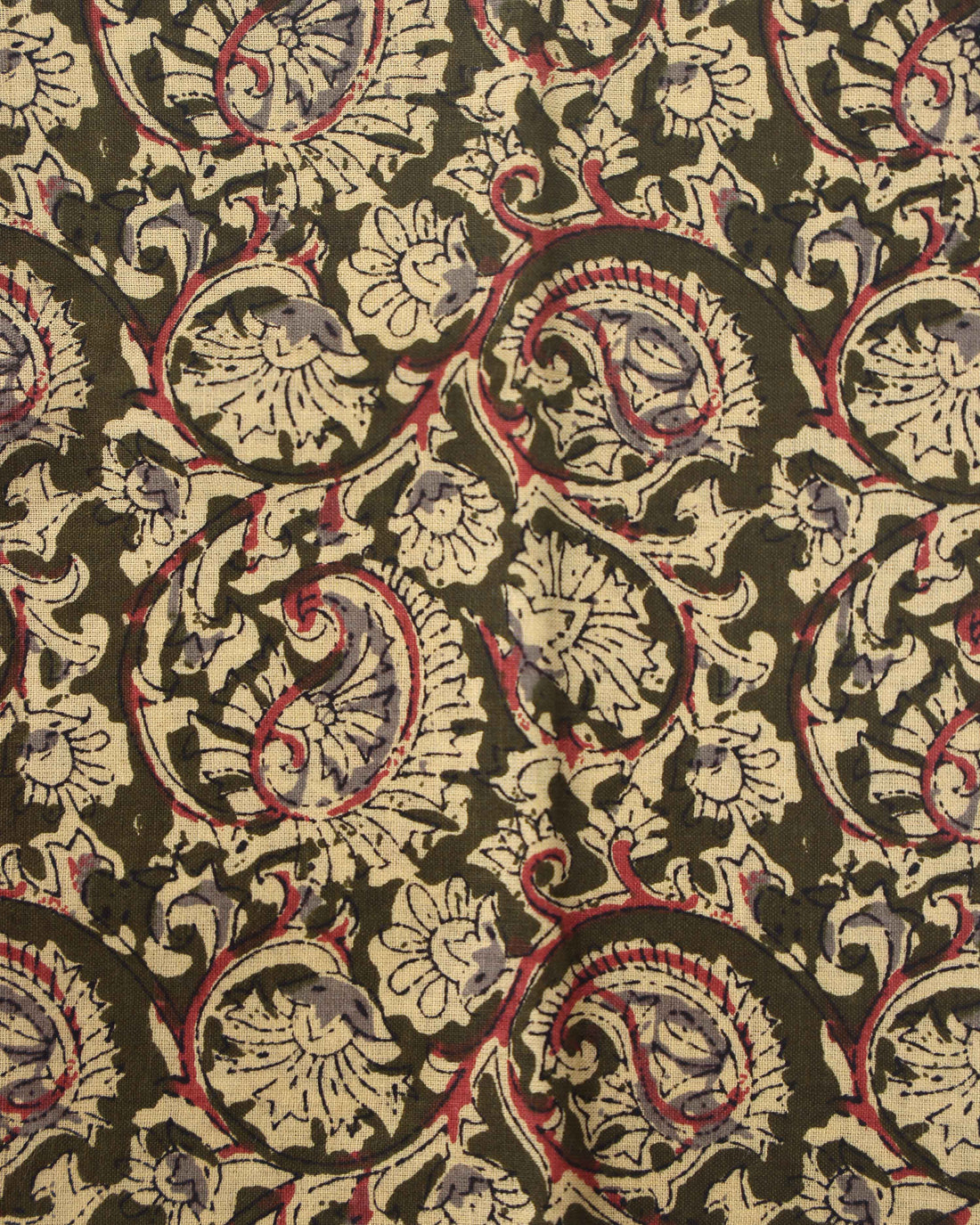 Handloom Khadi Cotton Saree with Contrast Printed Blouse and Tassel Accents - Pista Green