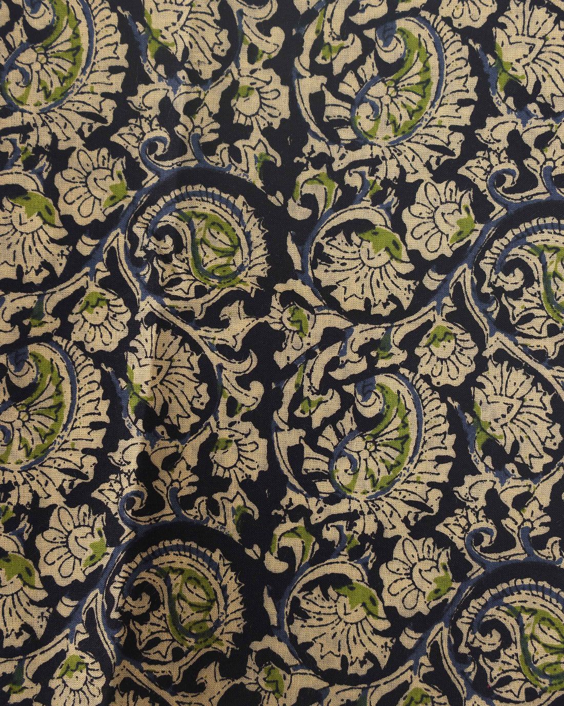 Traditional Khadi Cotton Saree with Contrast Printed Blouse and Tassel Accents - Pista Green