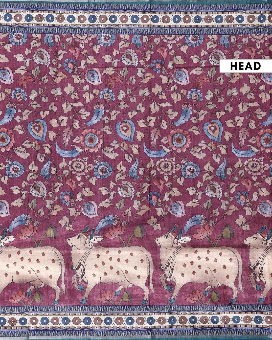 Traditional Dola Saree Delicate Floral & Animal Motifs and Elegant Woven Border - Purple