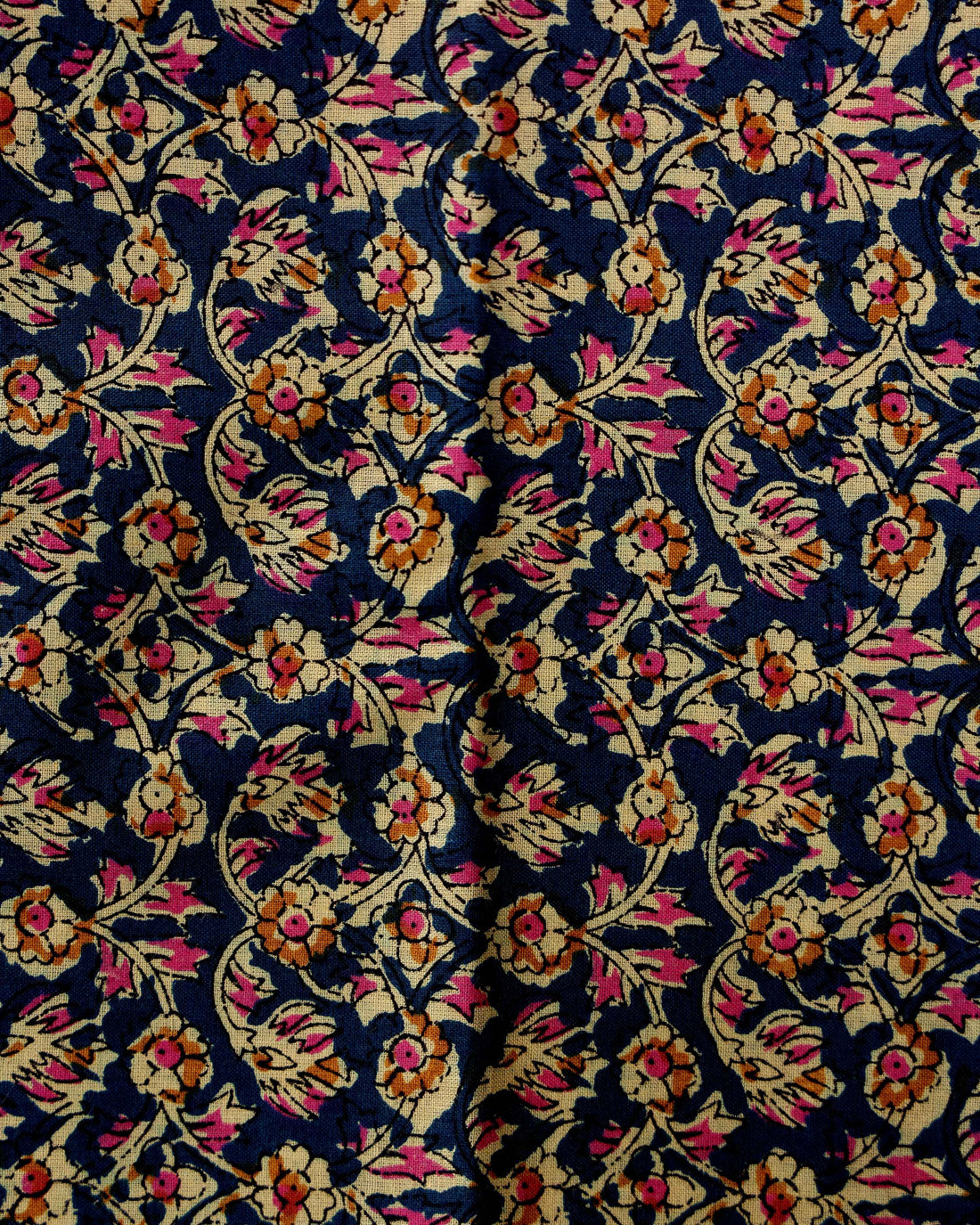 Handloom Khadi Cotton Saree with Contrast Printed Blouse and Tassel Accents - Pink-six