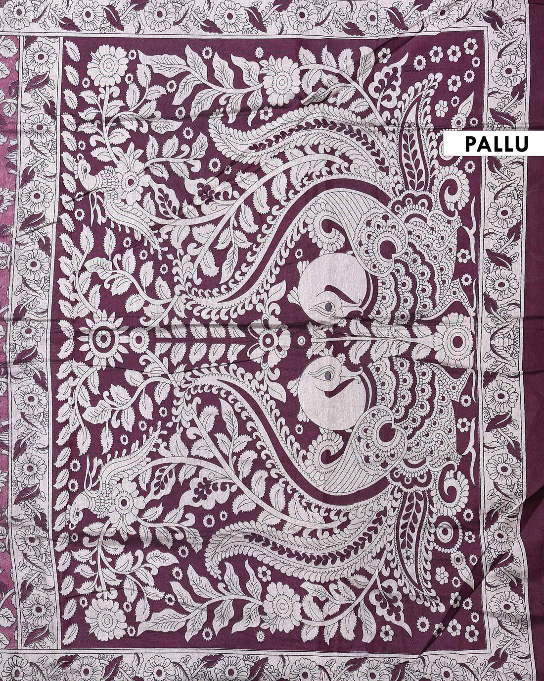 Elegant Semi Chanderi Saree with Intricate Floral and Peacock Motifs and Traditional Woven Border - Maroon