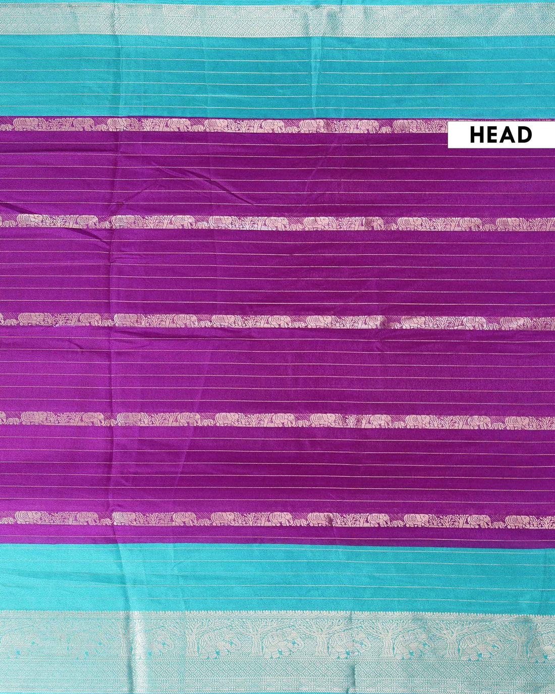 Elegant Dola Saree with Vertical Striped Body Design and Classic Contrast Woven Border - Purple