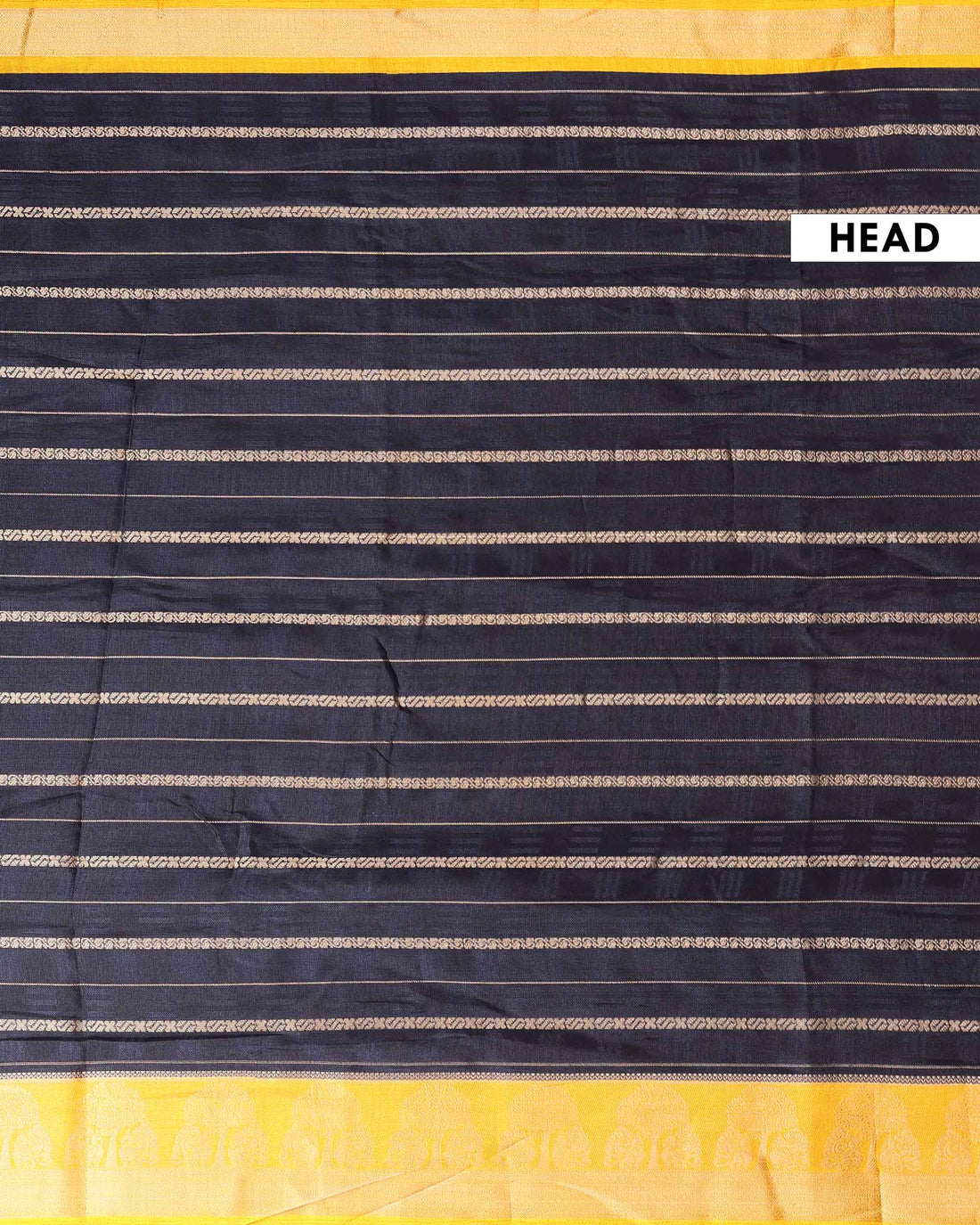 Elegant Dola Saree with Vertical Striped Body Design and Classic Contrast Woven Border - Black