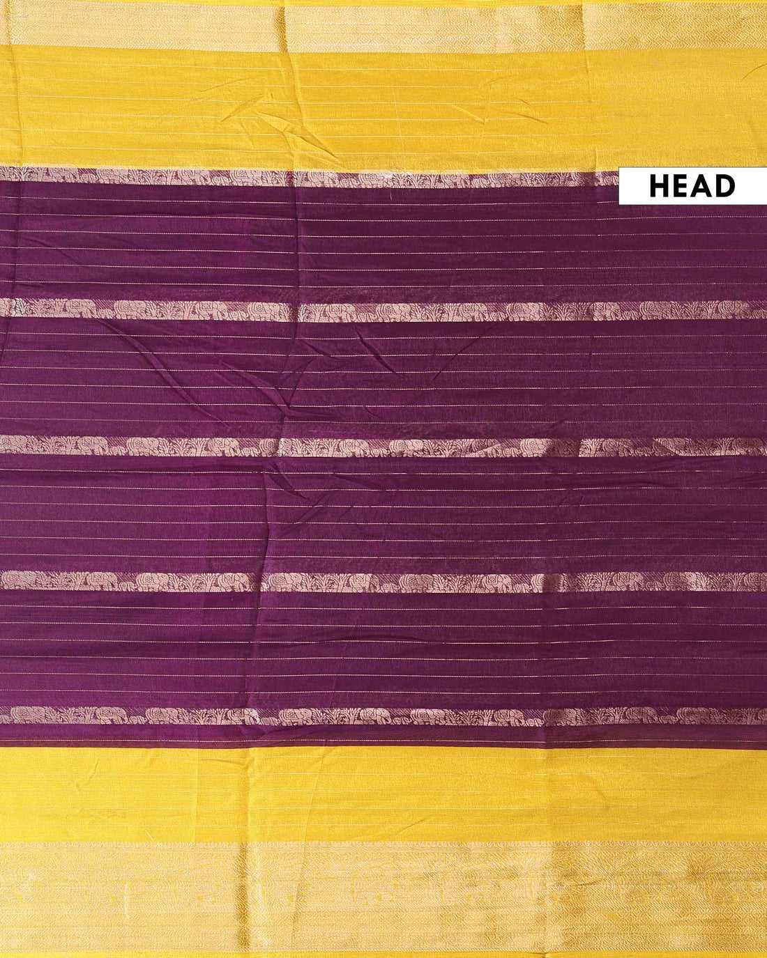 Elegant Dola Saree with Vertical Striped Body Design and Classic Contrast Woven Border - Dark Purple