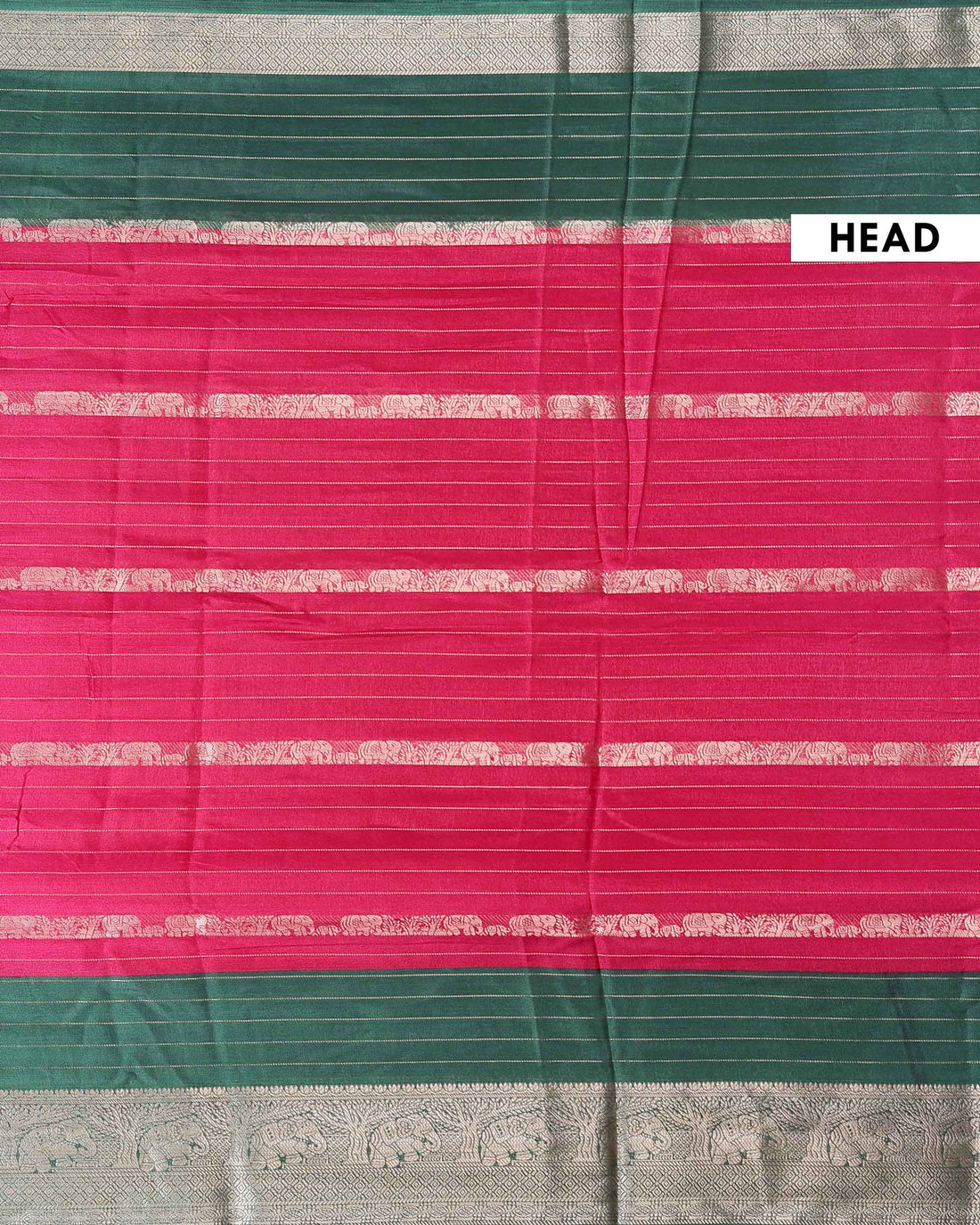 Elegant Dola Saree with Vertical Striped Body Design and Classic Contrast Woven Border - Magenta