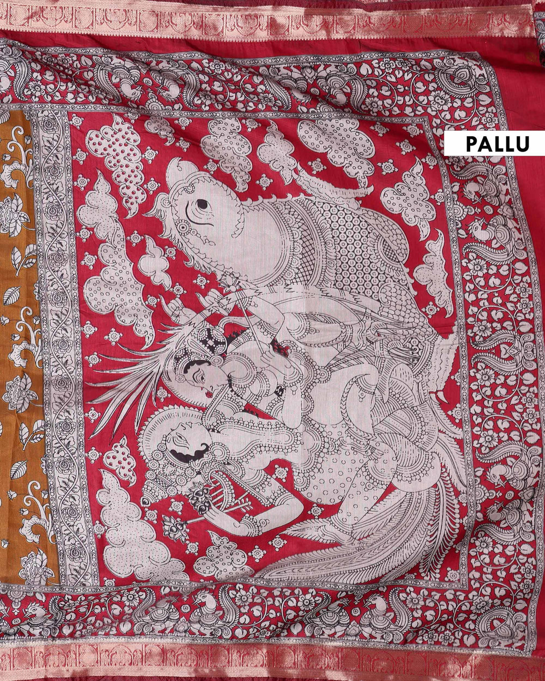 Elegant Semi Chanderi Saree with  Floral Motifs Intricate Contrast Pallu and Traditional Woven Border - Brown