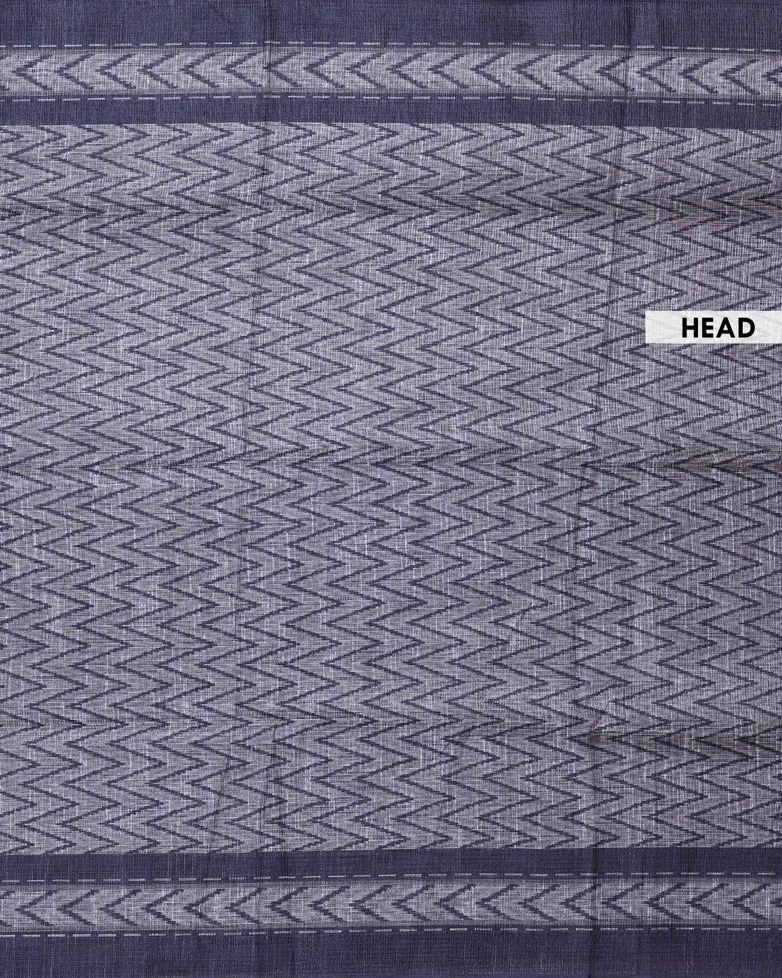 Elegant Semi Jute Saree with Ikkat Inspired Chevron Weave and Elegant Contrast Border - Dark Grey