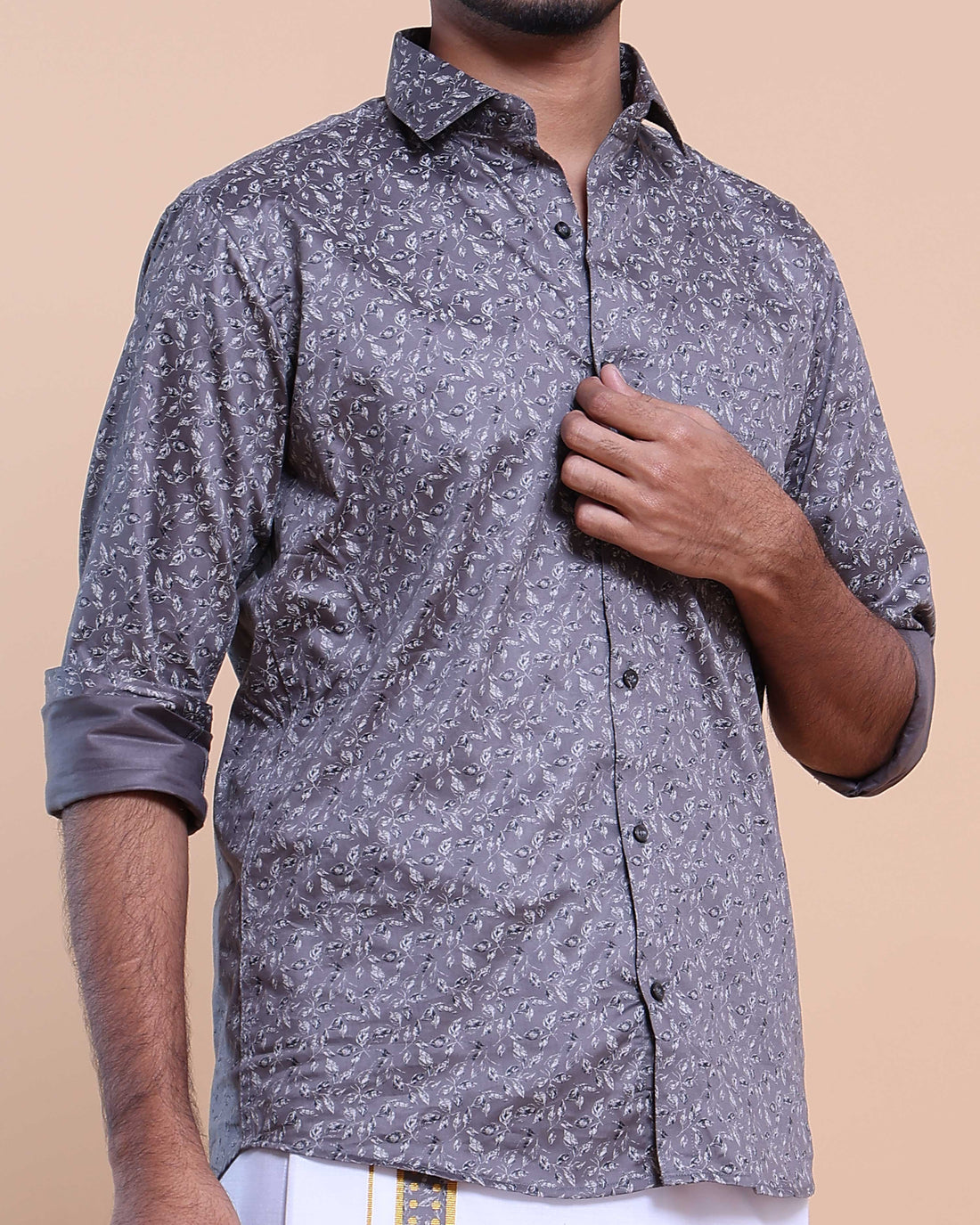 elegant-mens-ethnic-full-sleeve-shirt-dhoti-set-with-zari-border-grey-two