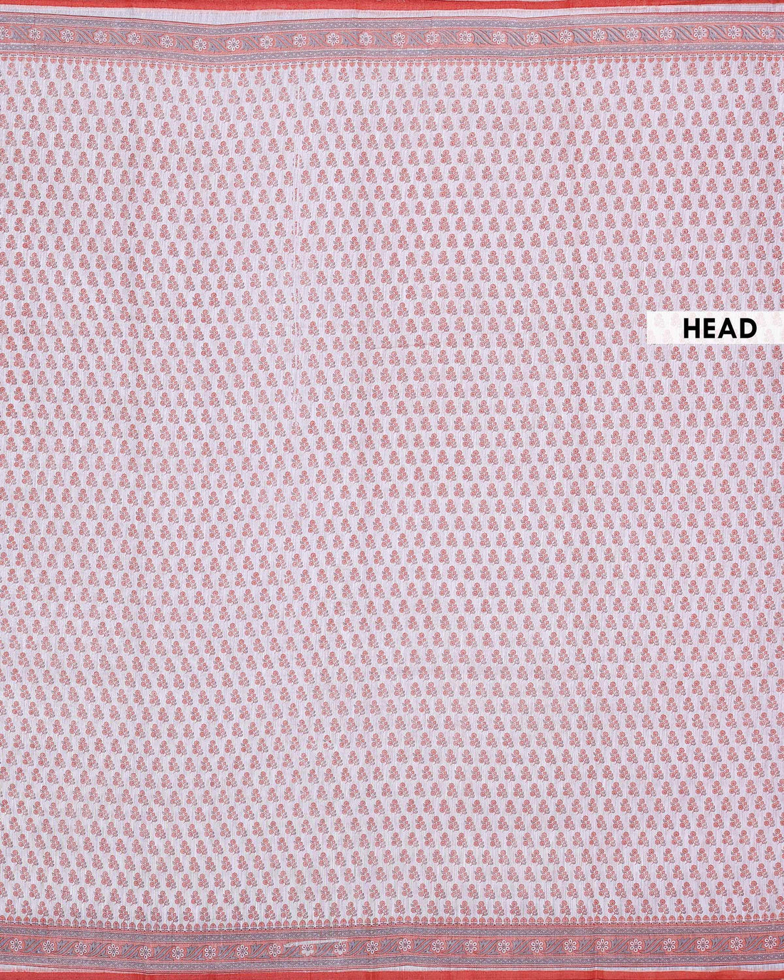 Elegant Linen Cotton Saree with All-Over Floral Buti Print and Traditional Woven Border - Off White