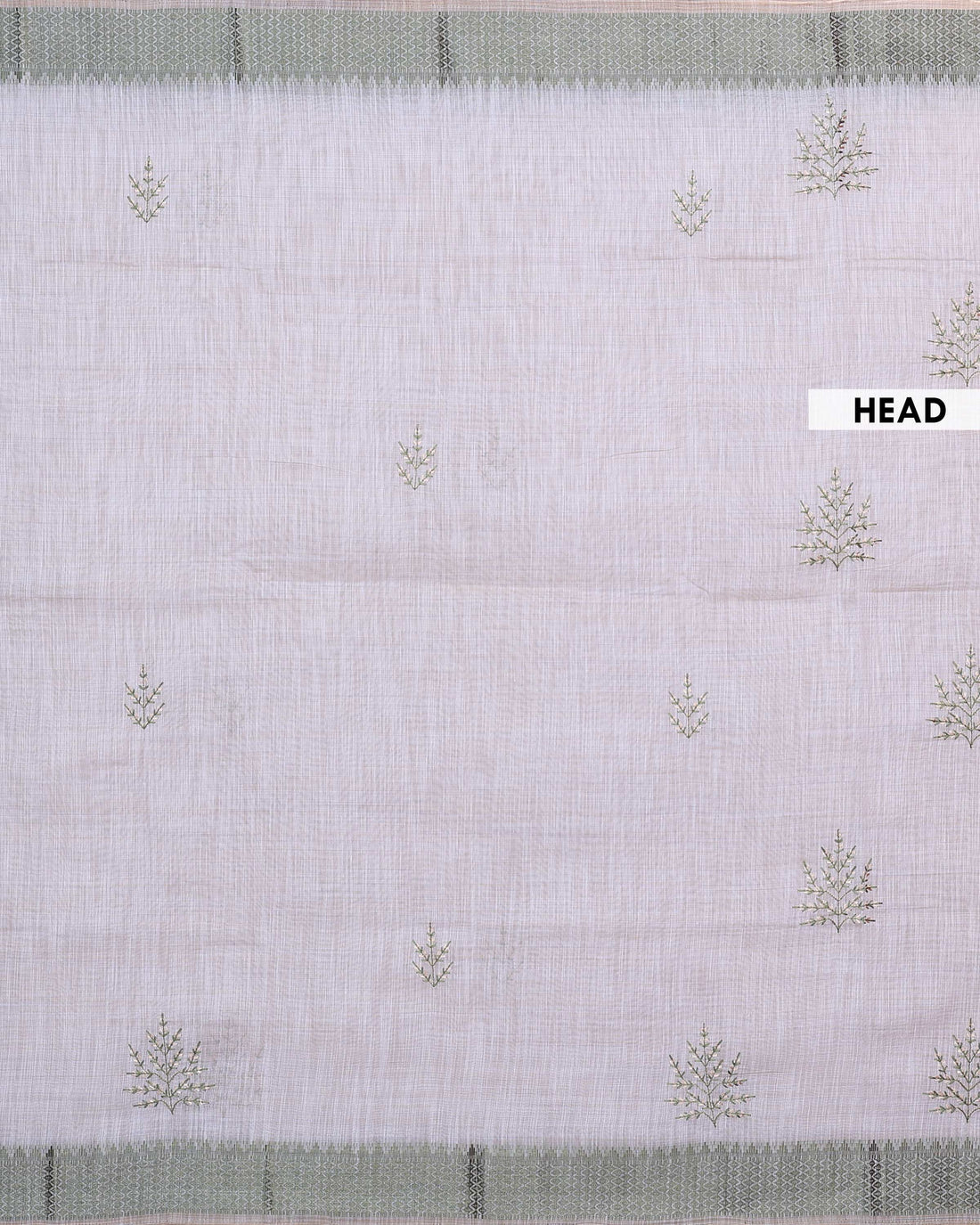 Traditional Linen Cotton Saree with Elegant Woven Border and Delicate Floral Embroidery - Ivory