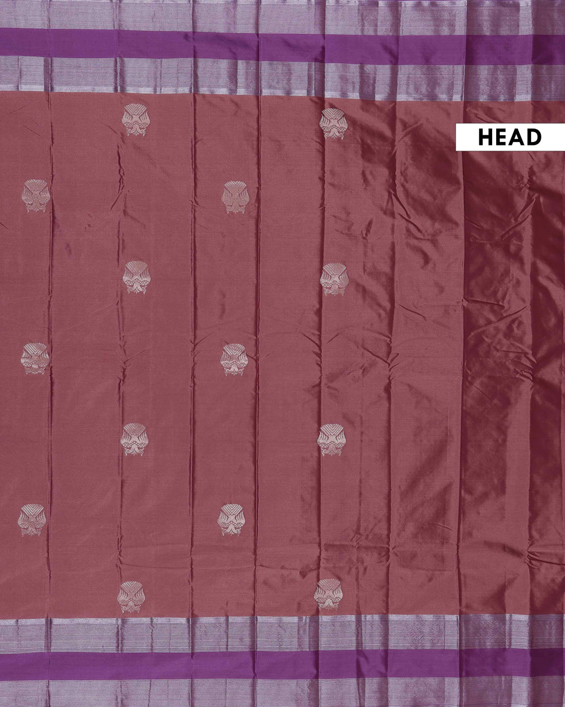 Elegant Semi Soft Silk Saree with Plain Body and Subtle Silver Zari Striped Contrast Border - Burgundy