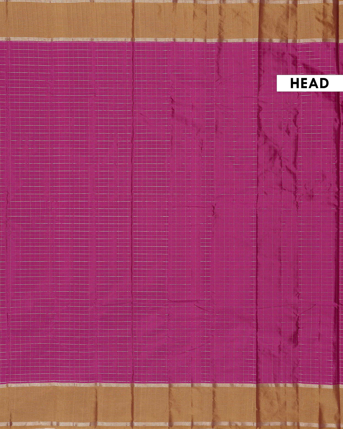 Elegant Semi Soft Silk Saree with Zari Checkered Body and Classic Contrast Woven Border - Magenta