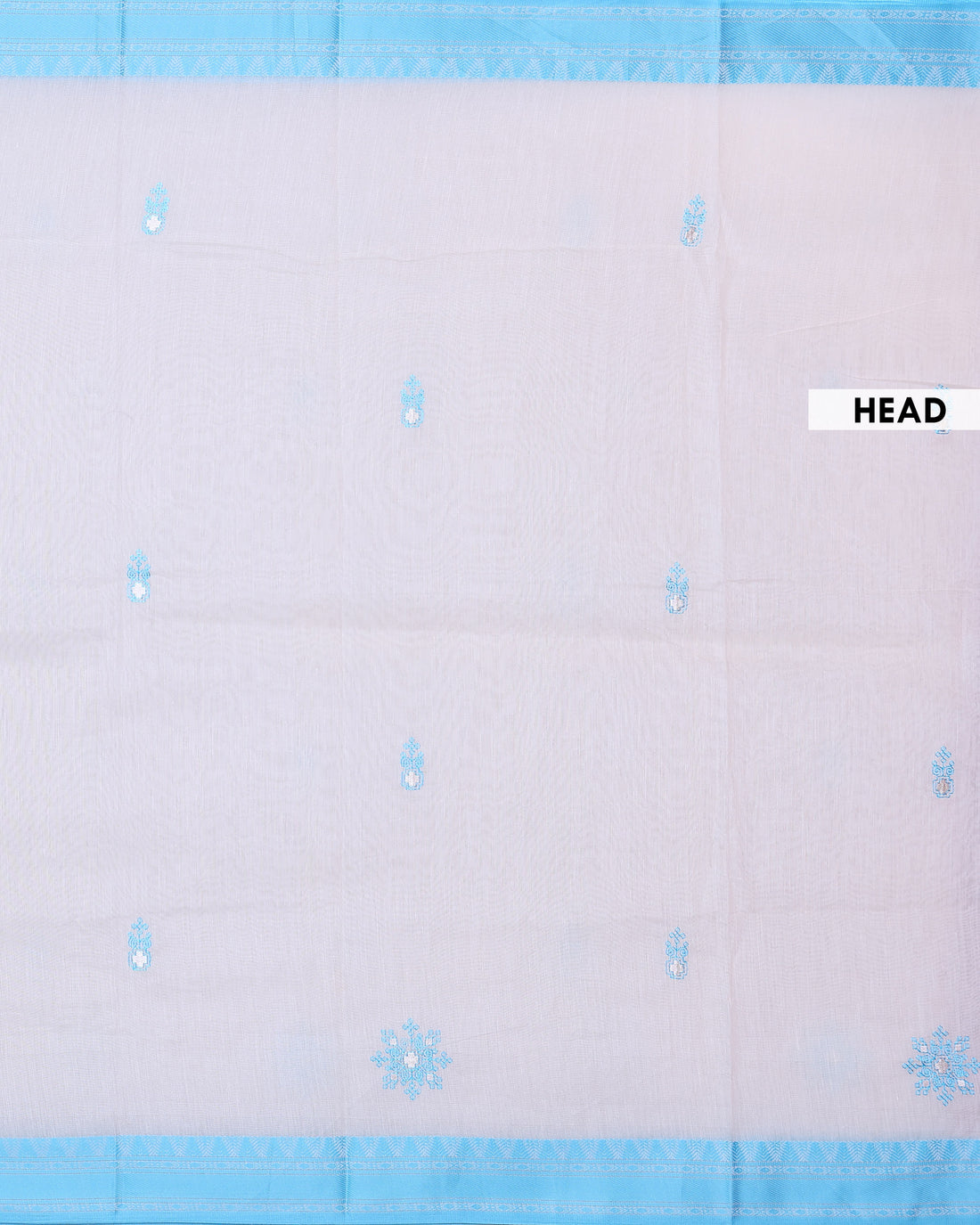 Traditional Linen Cotton Saree with Intricate Buti Motifs and Elegant Woven Temple Border - Cream