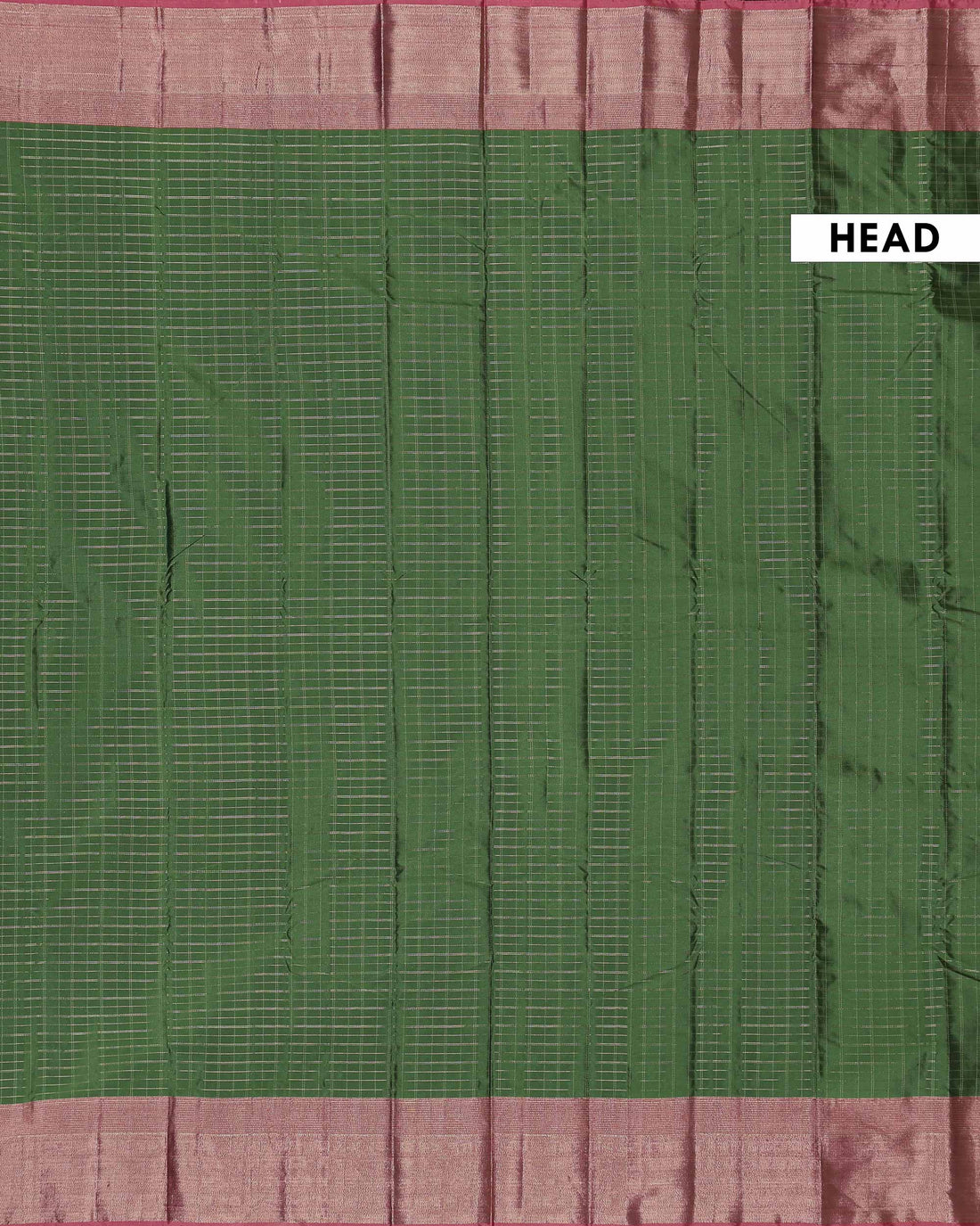 Elegant Classic Checks Semi Soft Silk Saree with Contrasting Woven Border - Green