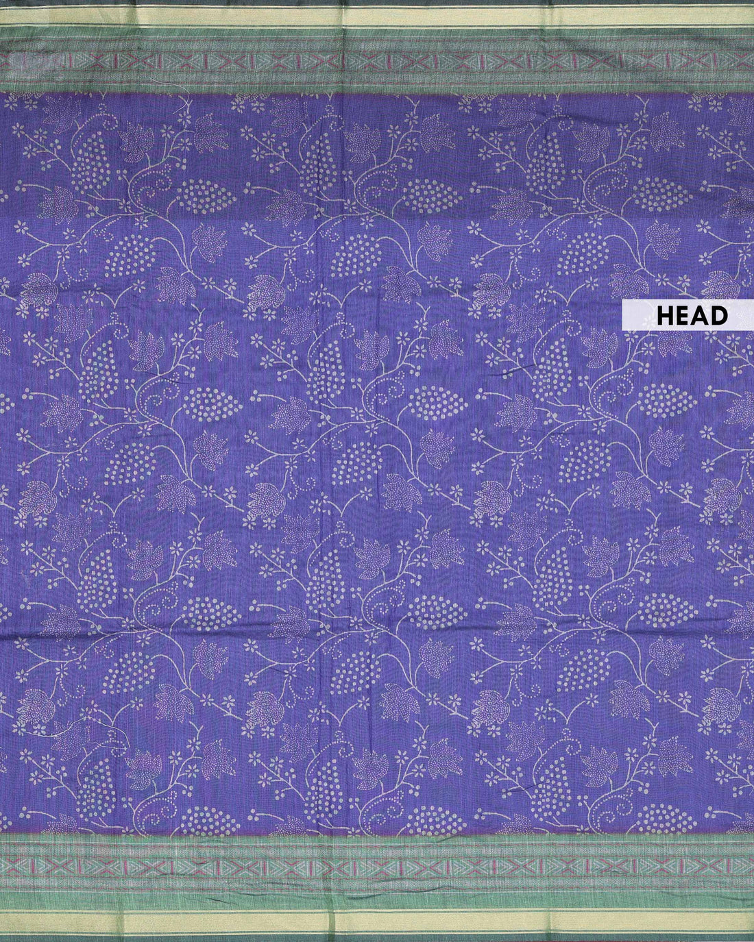 Elegant Semi Chanderi Saree with All-Over Floral Vine Buta Motifs and Intricately Contrast Zari Border  - Royal Blue