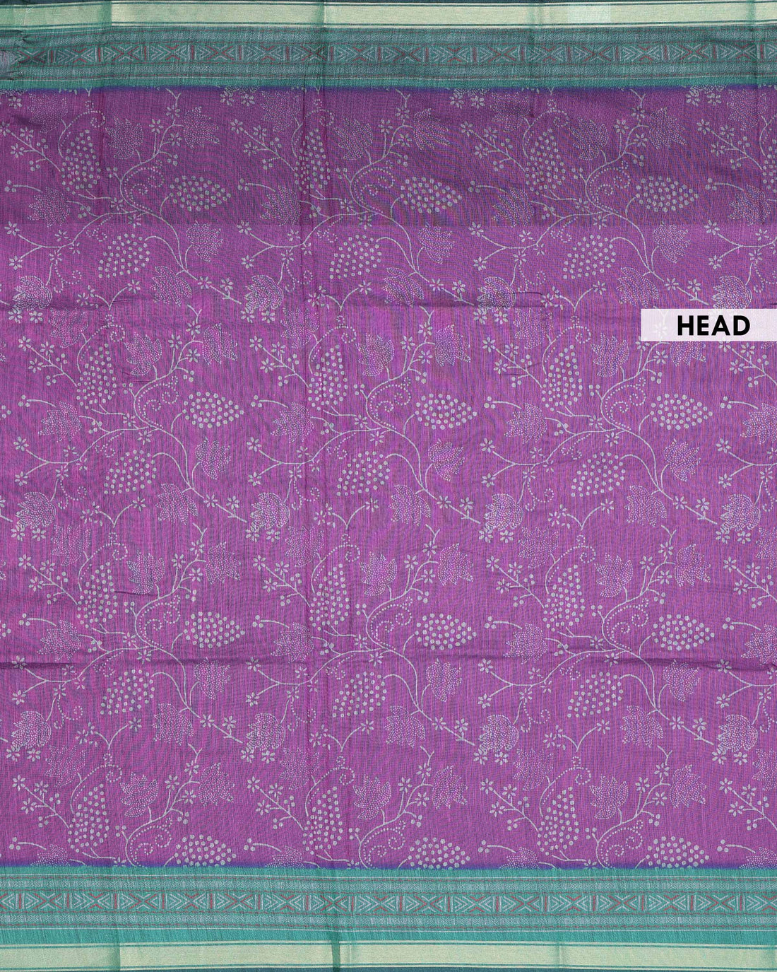 Elegant Semi Chanderi Saree with All-Over Floral Vine Buta Motifs and Intricately Contrast Zari Border  - Purple